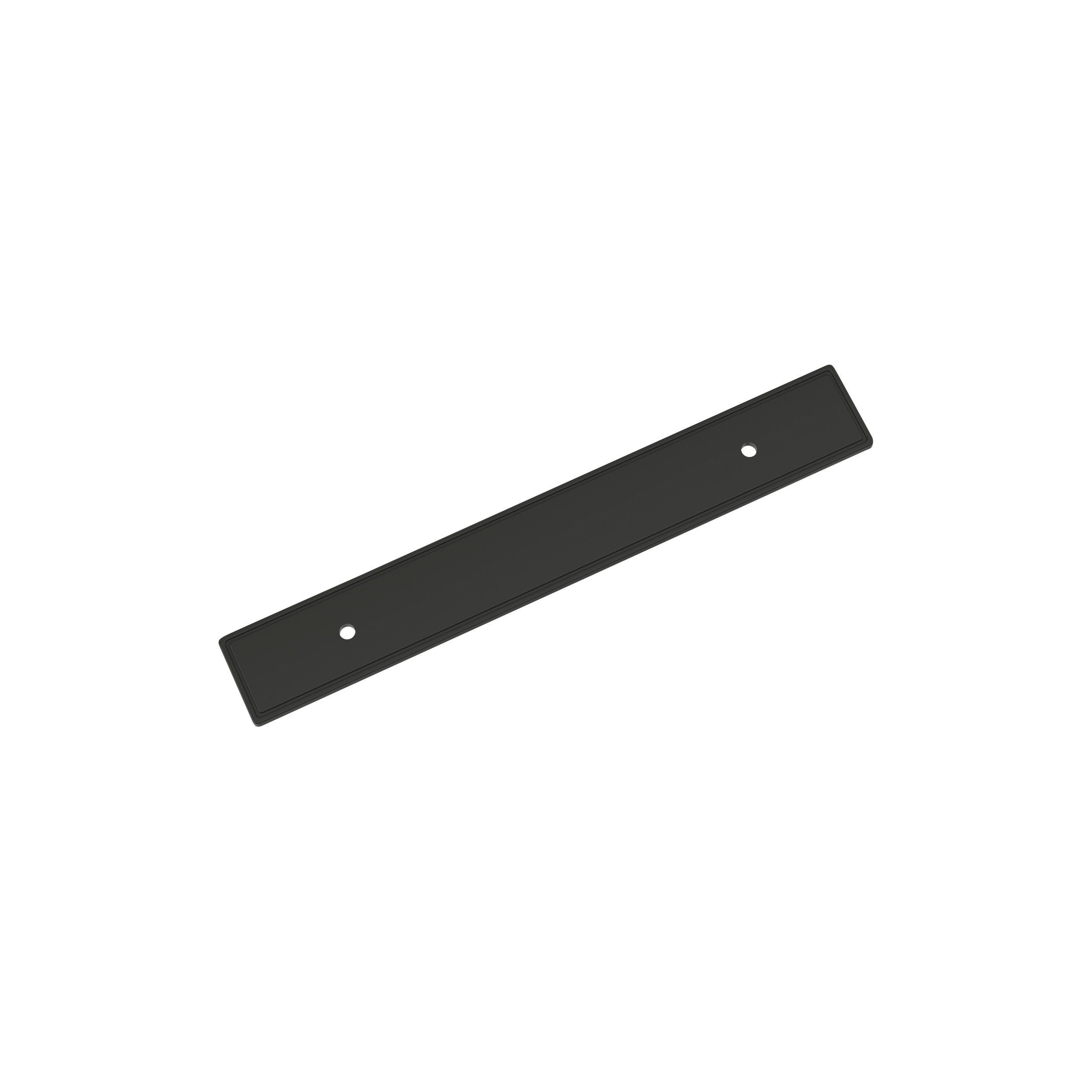 Thoreau 5-1/16 inch (128mm) Center-to-Center Rectangle Matte Black Cabinet Pull Backplate