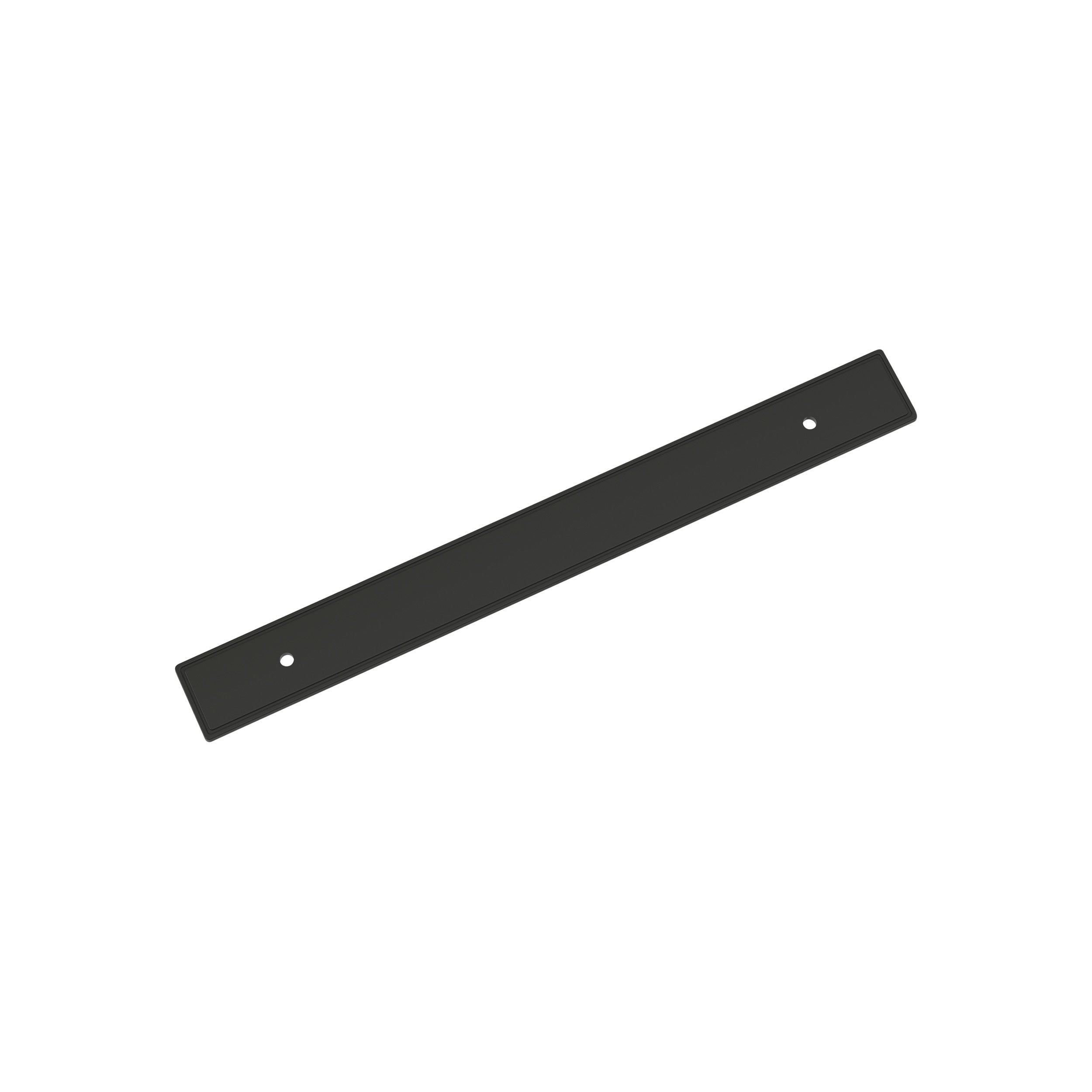 Thoreau 7-9/16 inch (192mm) Center-to-Center Rectangle Matte Black Cabinet Pull Backplate