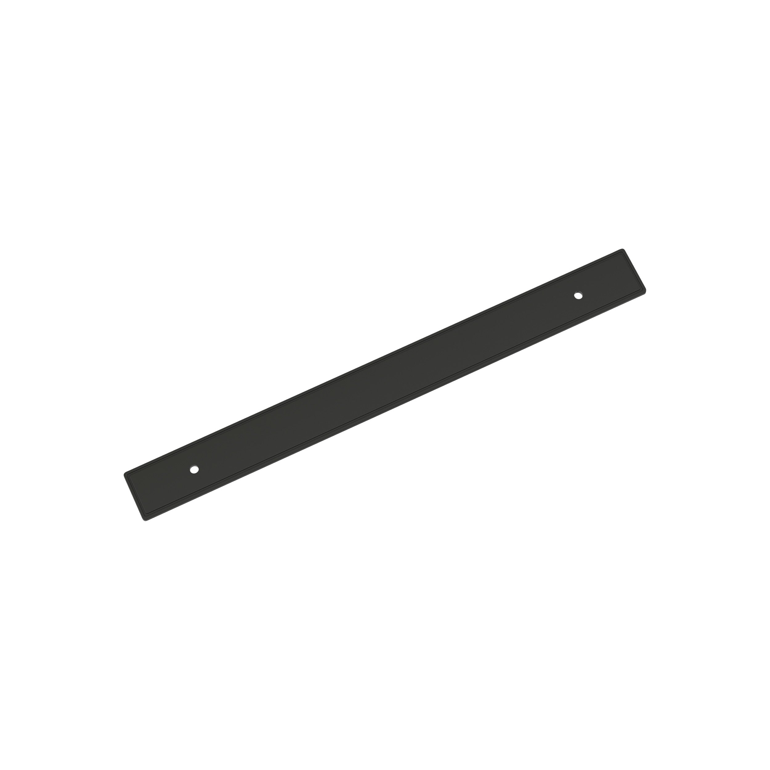 Thoreau 8-13/16 inch (224mm) Center-to-Center Rectangle Matte Black Cabinet Pull Backplate