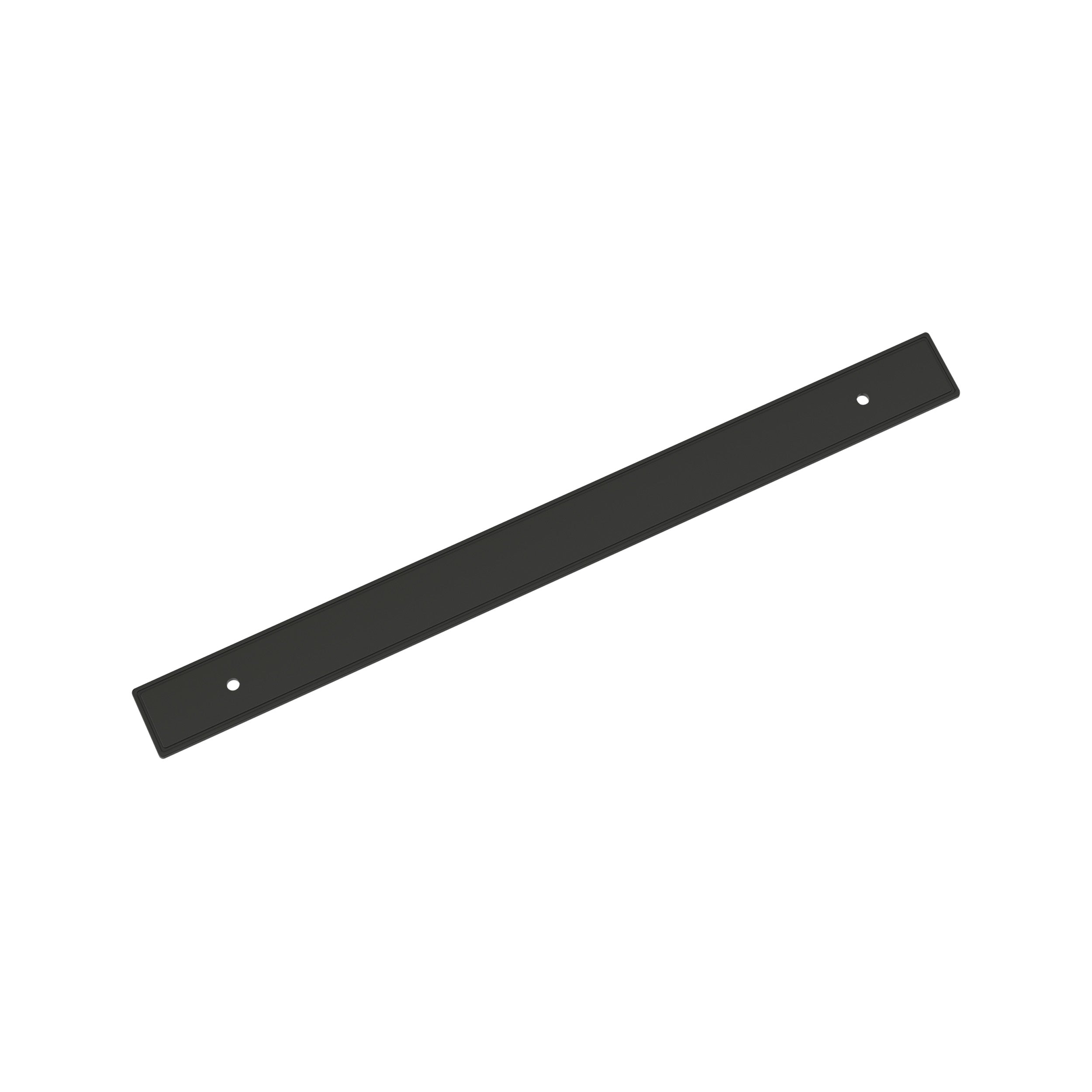 Thoreau 10-1/16 inch (256mm) Center-to-Center Rectangle Matte Black Cabinet Pull Backplate