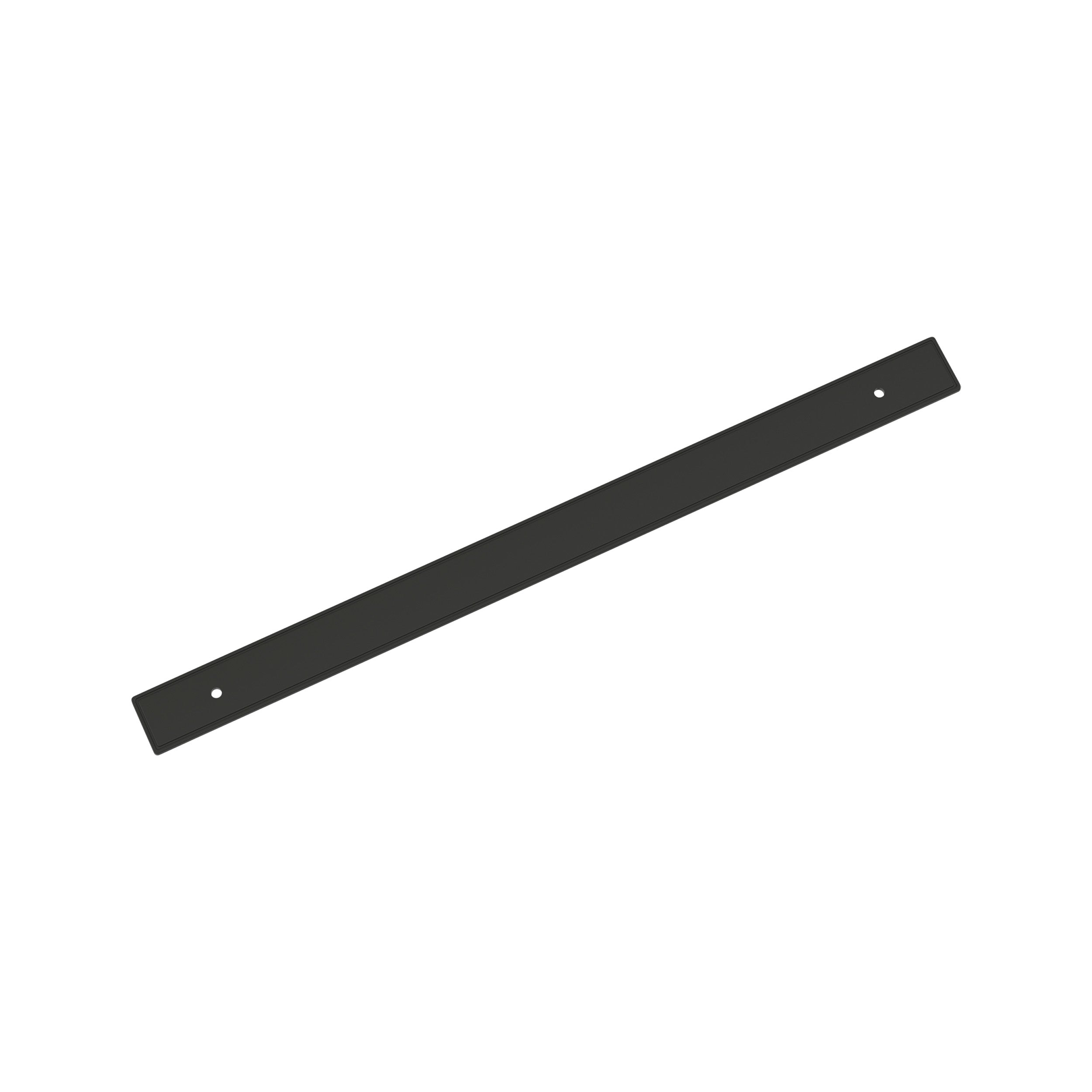 Thoreau 12-5/8 inch (320mm) Center-to-Center Rectangle Matte Black Cabinet Pull Backplate