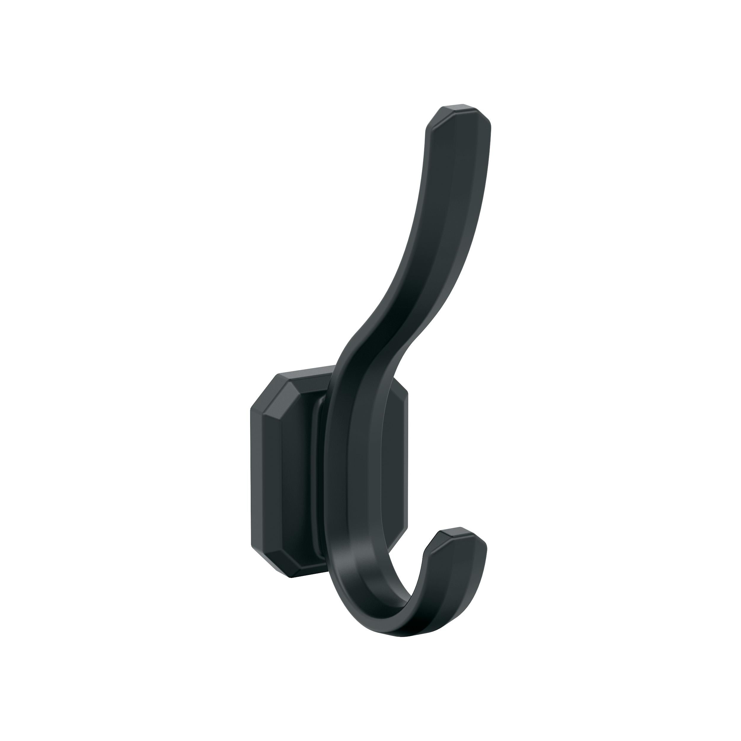 Granlyn Double Prong Matte Black Decorative Wall Hook