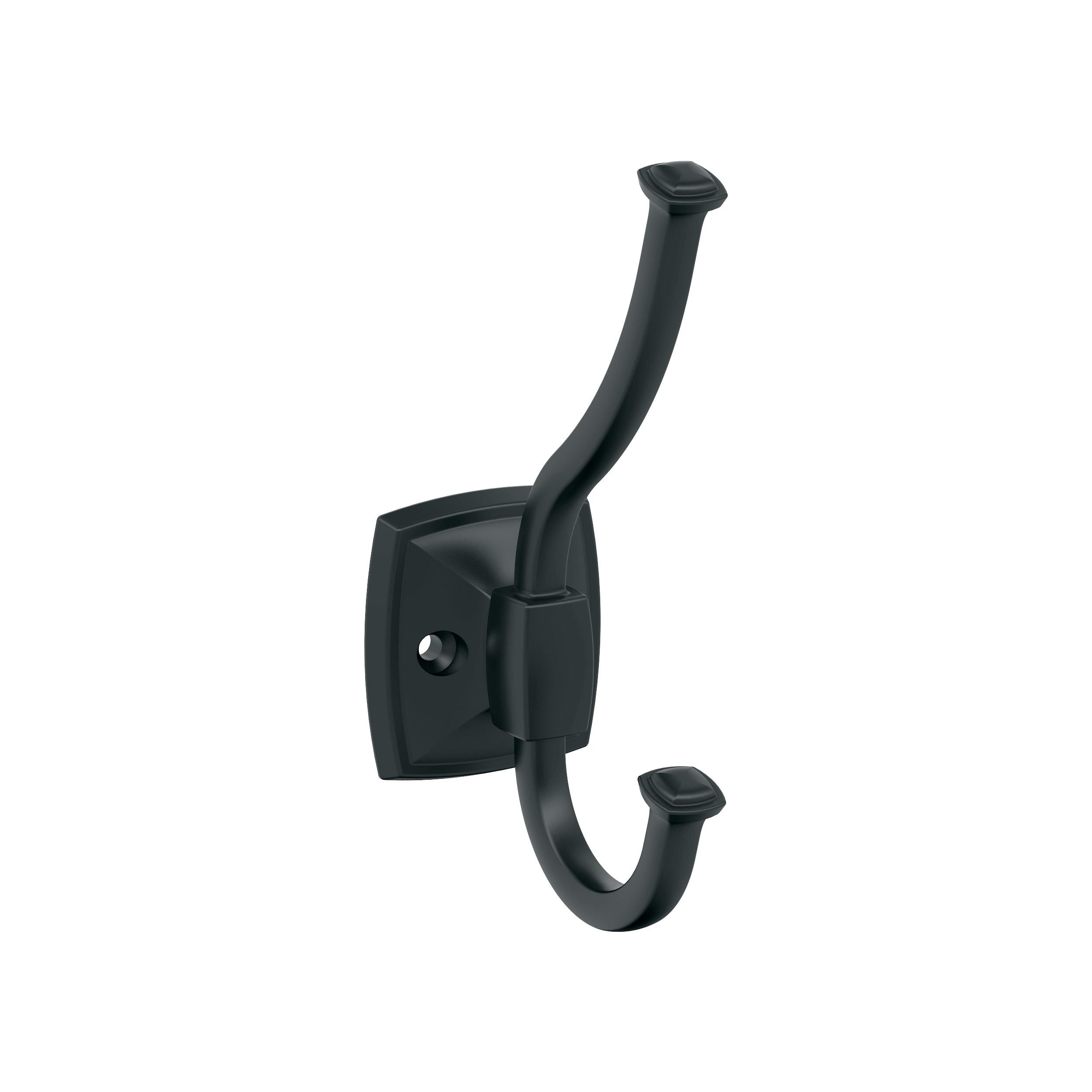 Kinsale Double Prong Matte Black Decorative Wall Hook