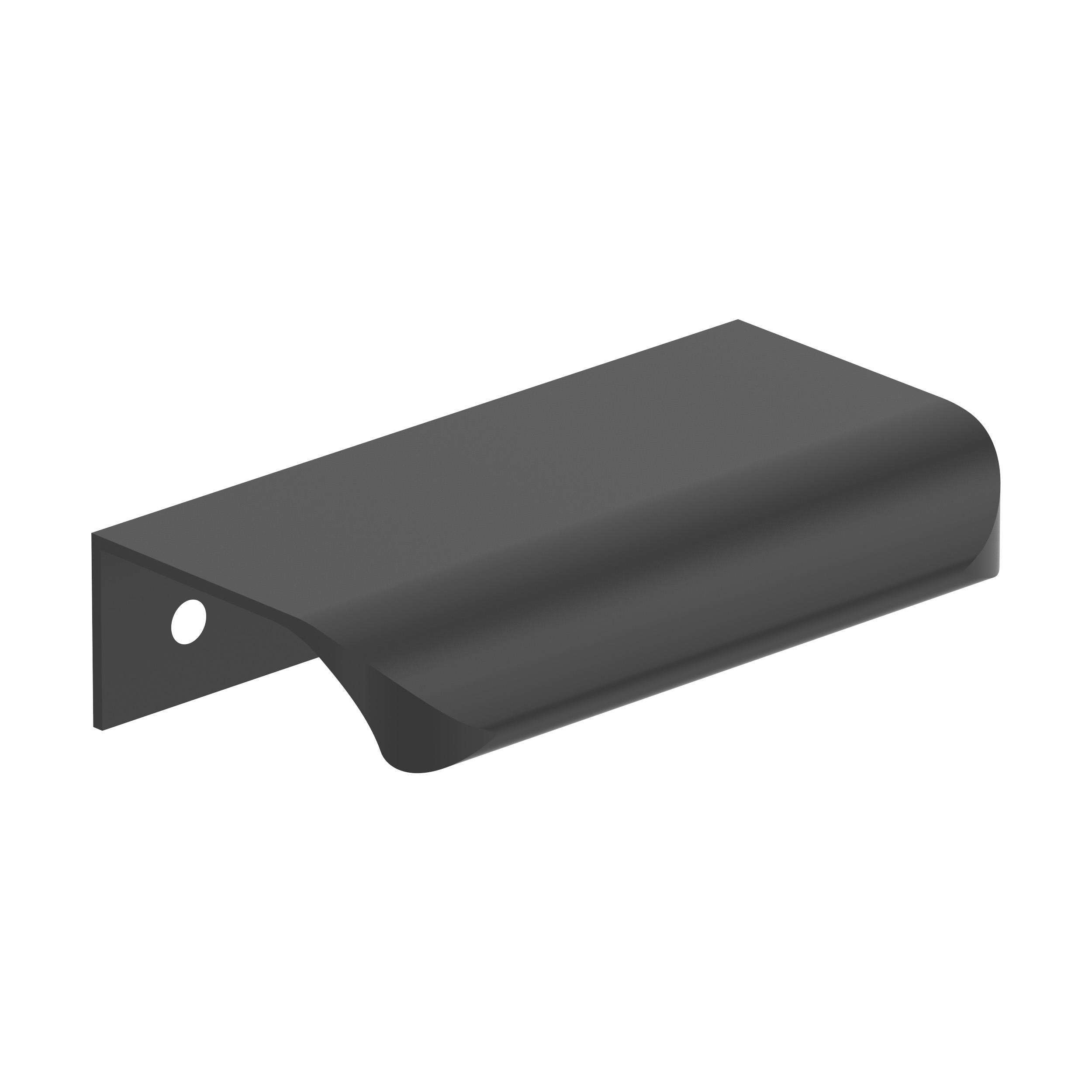 Streamline Tab 3 inch (76mm) Length Matte Black Cabinet Edge Pull