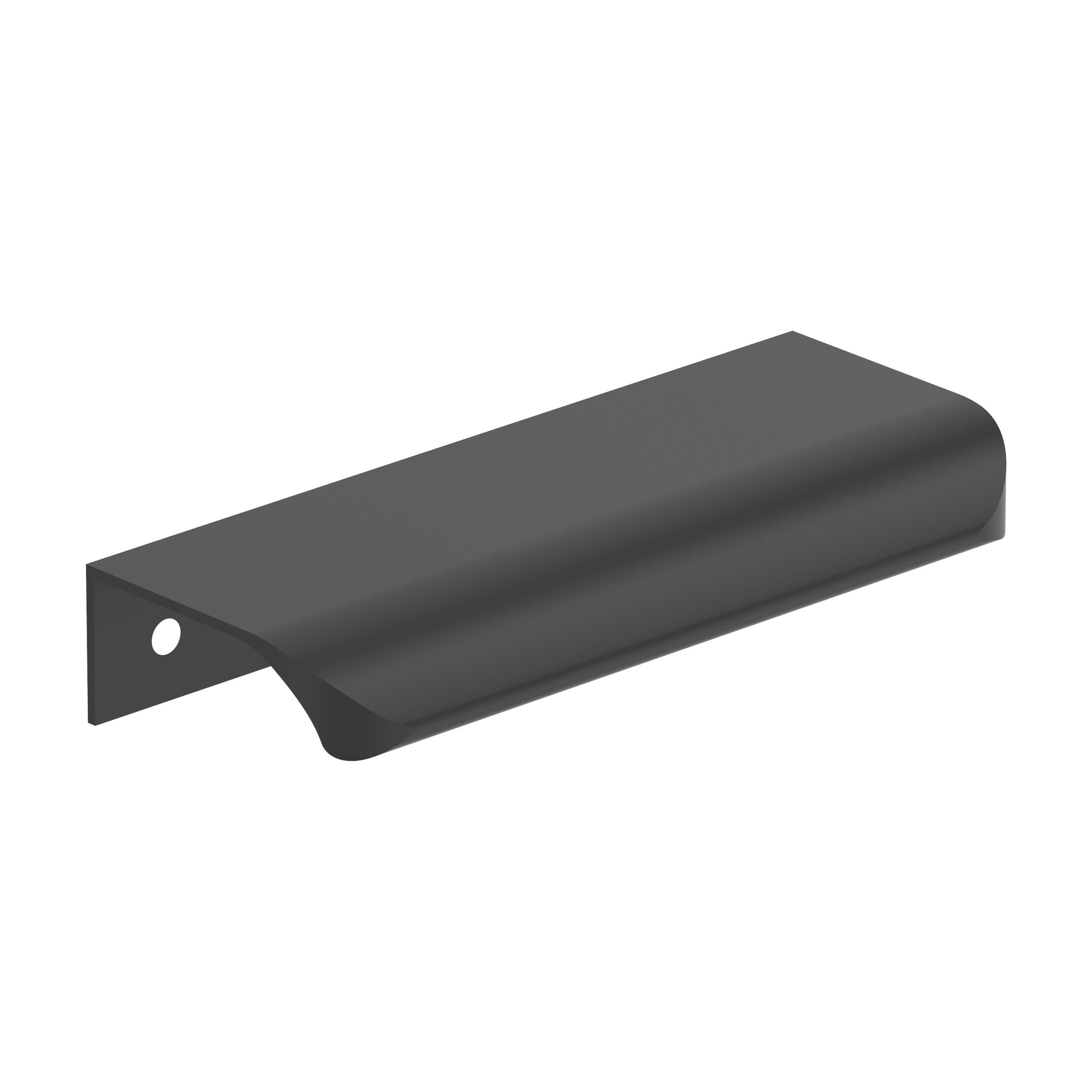 Streamline Tab 4 inch (102mm) Length Matte Black Cabinet Edge Pull