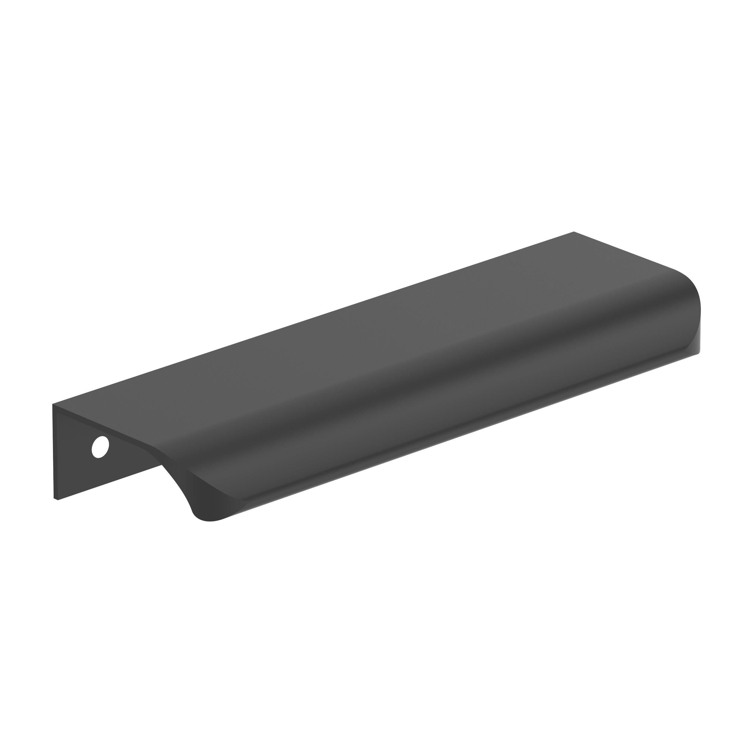 Streamline Tab 5 inch (127mm) Length Matte Black Cabinet Edge Pull