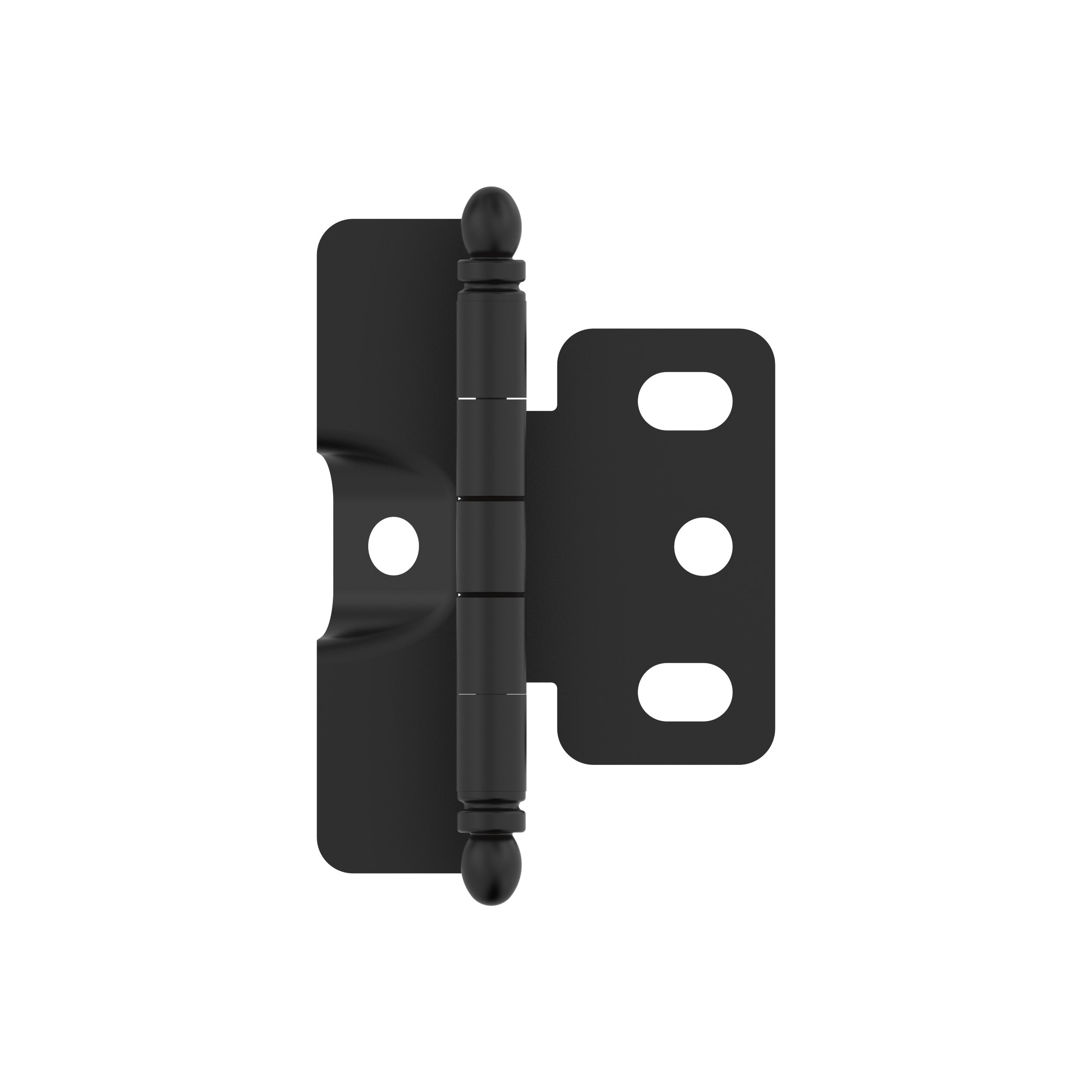 3/4 inch (19mm) Door Thickness Full Inset Full Wrap Ball Tip Matte Black Cabinet Hinge - Single Hinge