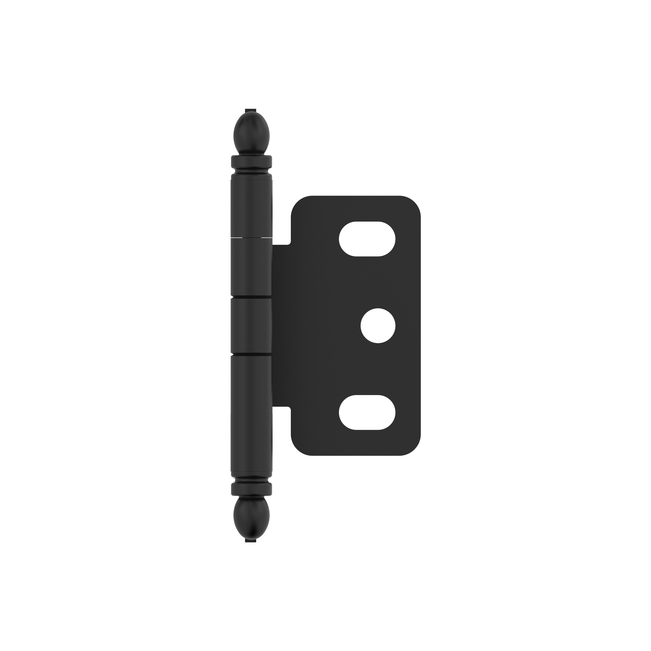 3/4 inch (19mm) Door Thickness Full Inset Partial Wrap Ball Tip Matte Black Cabinet Hinge - Single Hinge