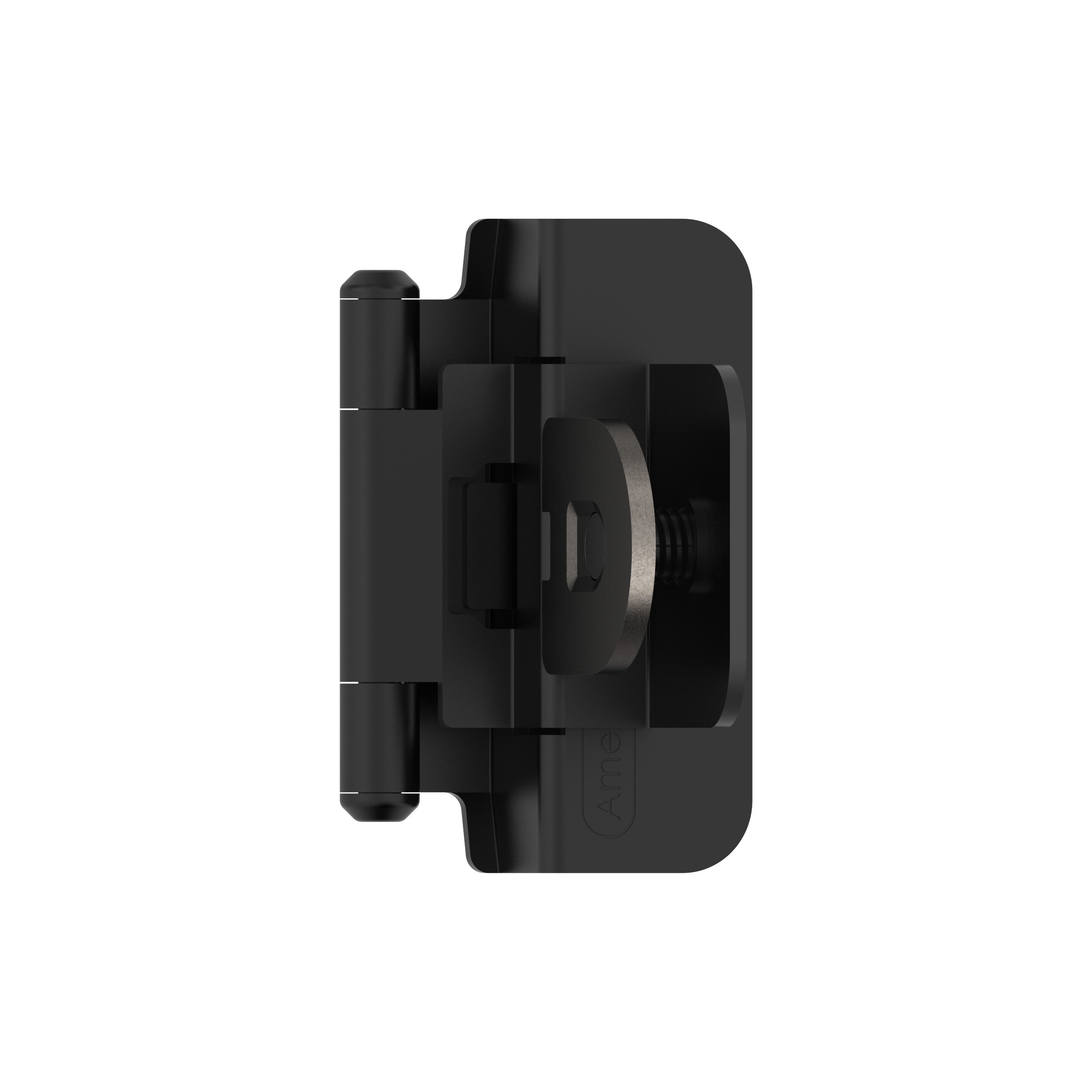 3/8 inch (10mm) Inset Double Demountable Matte Black Cabinet Hinge - 1 Pair