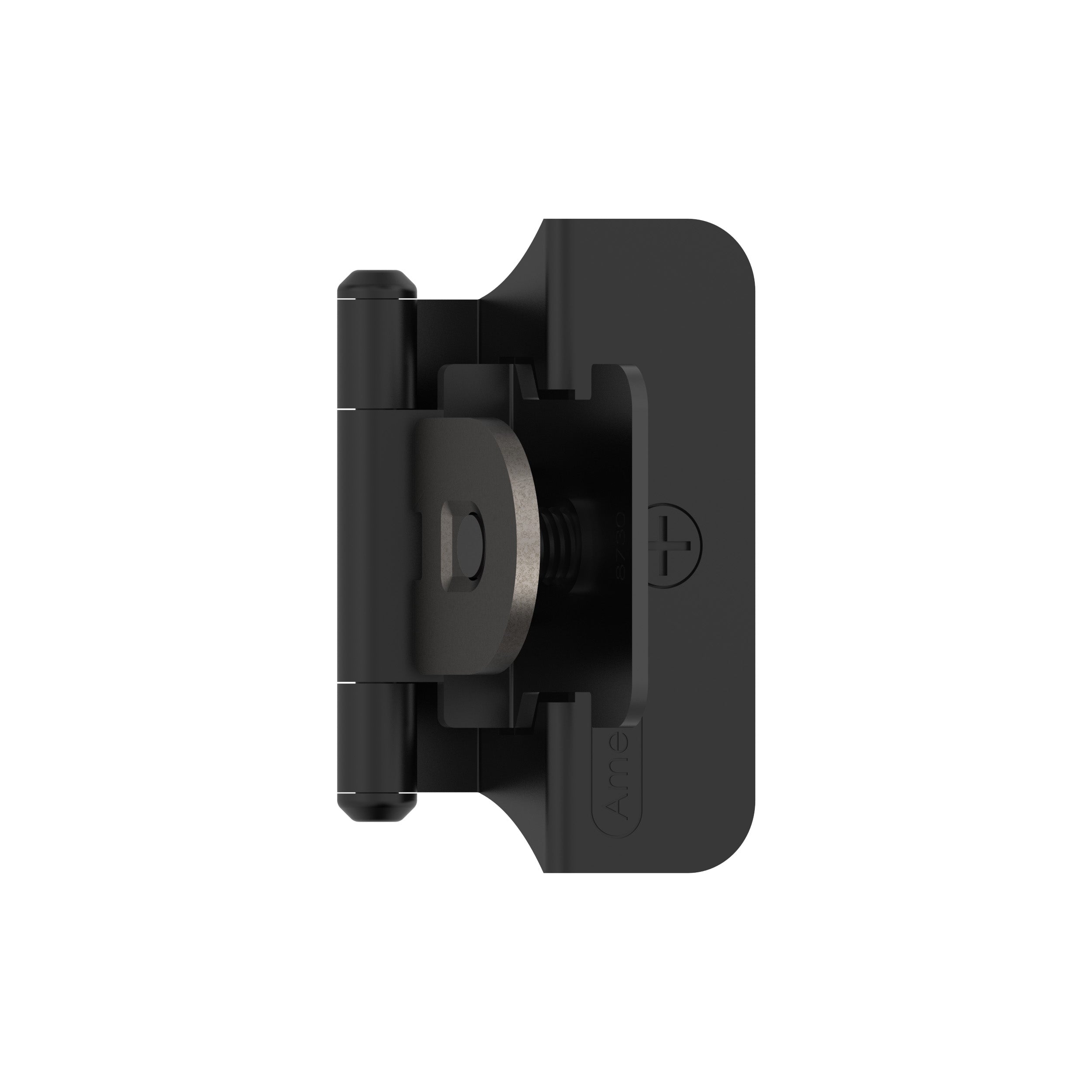 1/4 inch (6mm) Overlay Double Demountable Matte Black Cabinet Hinge - 1 Pair