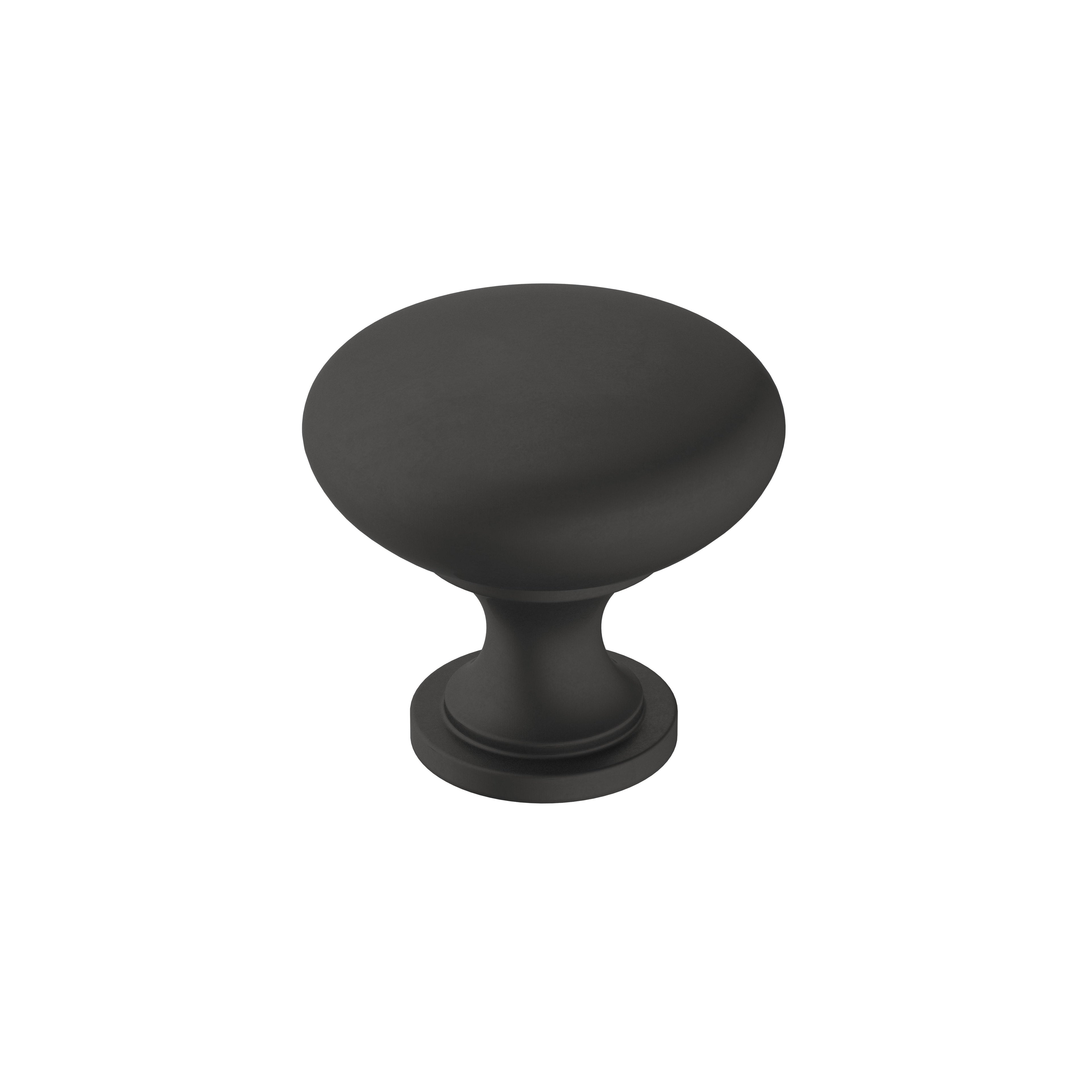 Era 1-1/4 inch (32mm) Diameter Matte Black Cabinet Knob