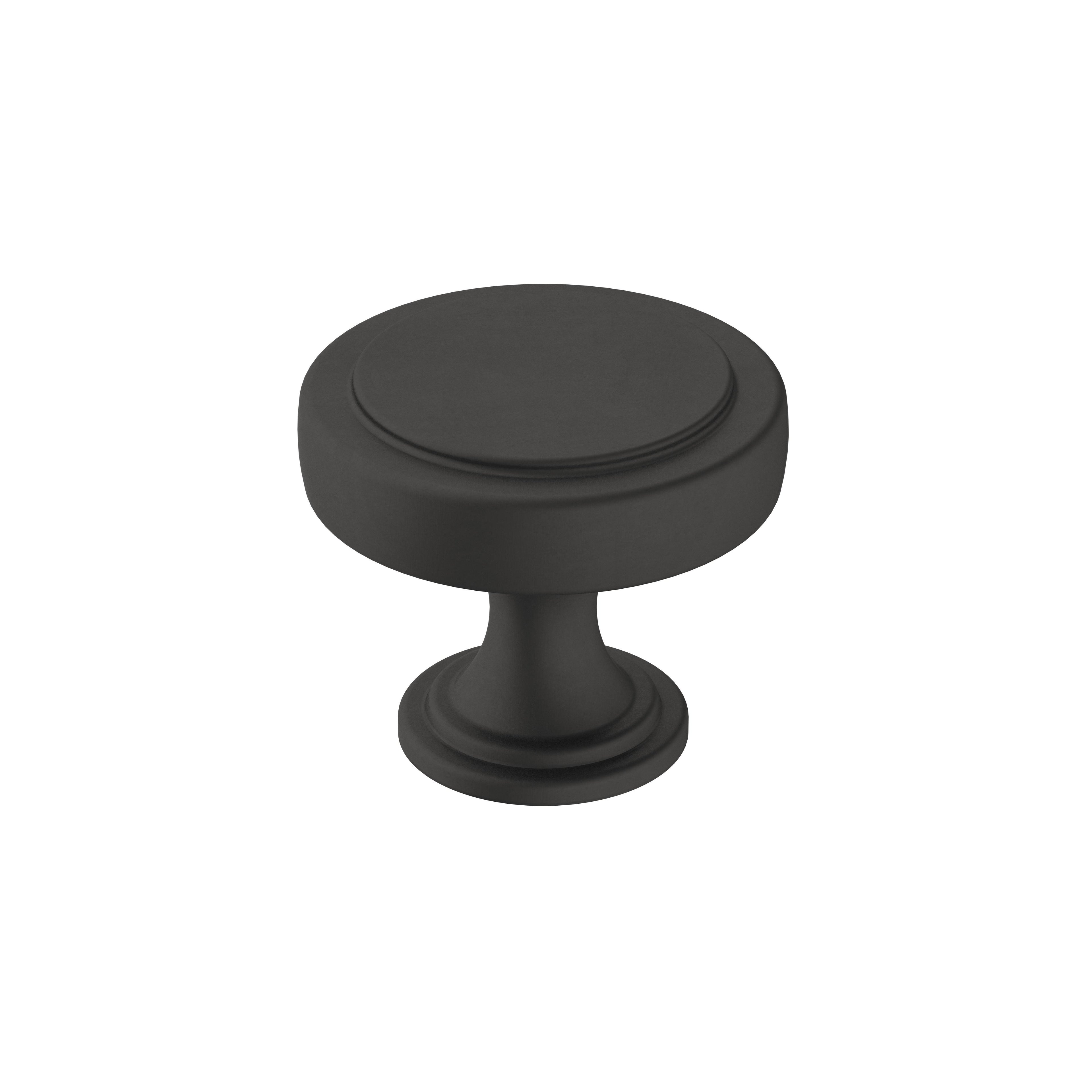 Exceed 1-1/2 inch (38mm) Diameter Matte Black Cabinet Knob