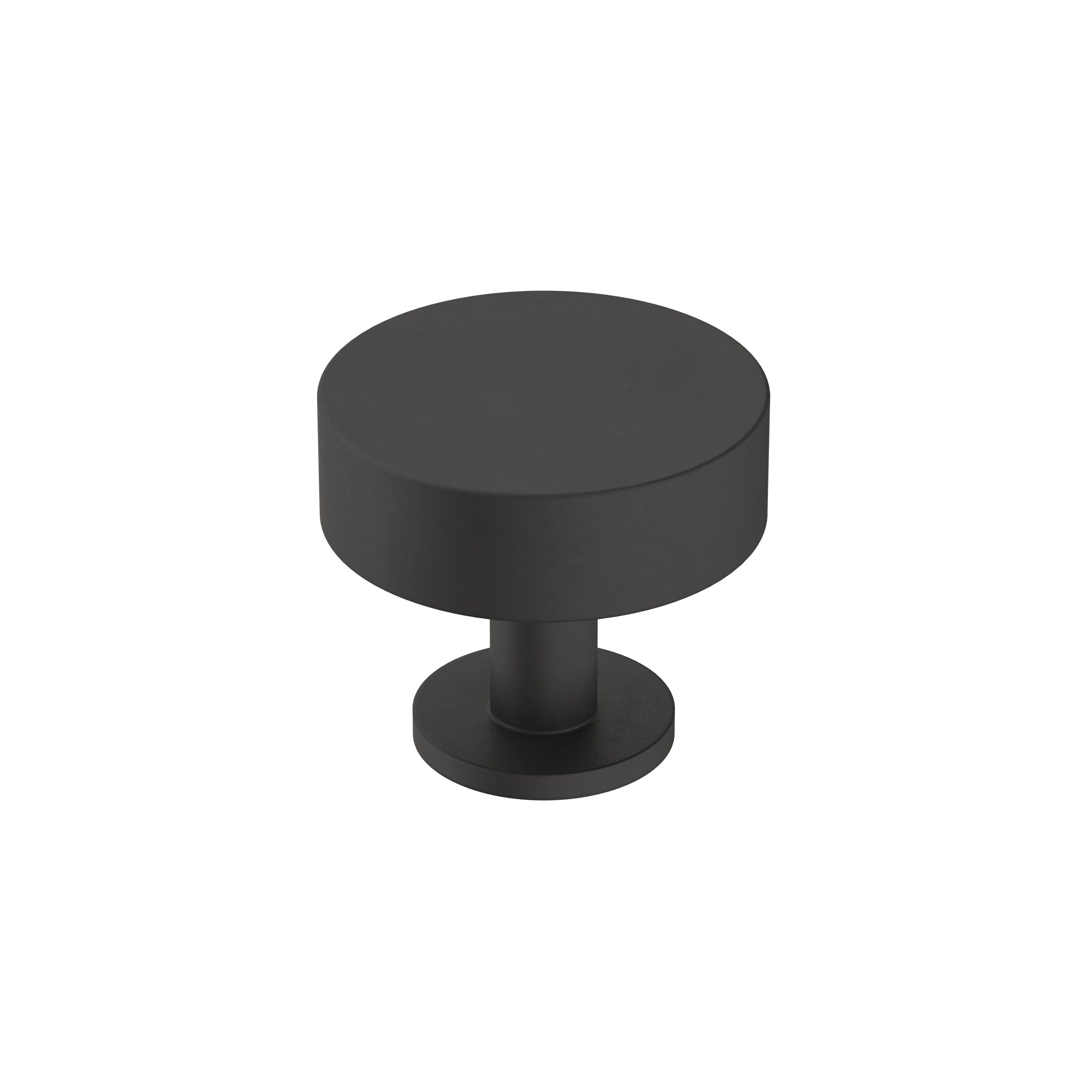 Radius 1-1/4 inch (32mm) Diameter Matte Black Cabinet Knob