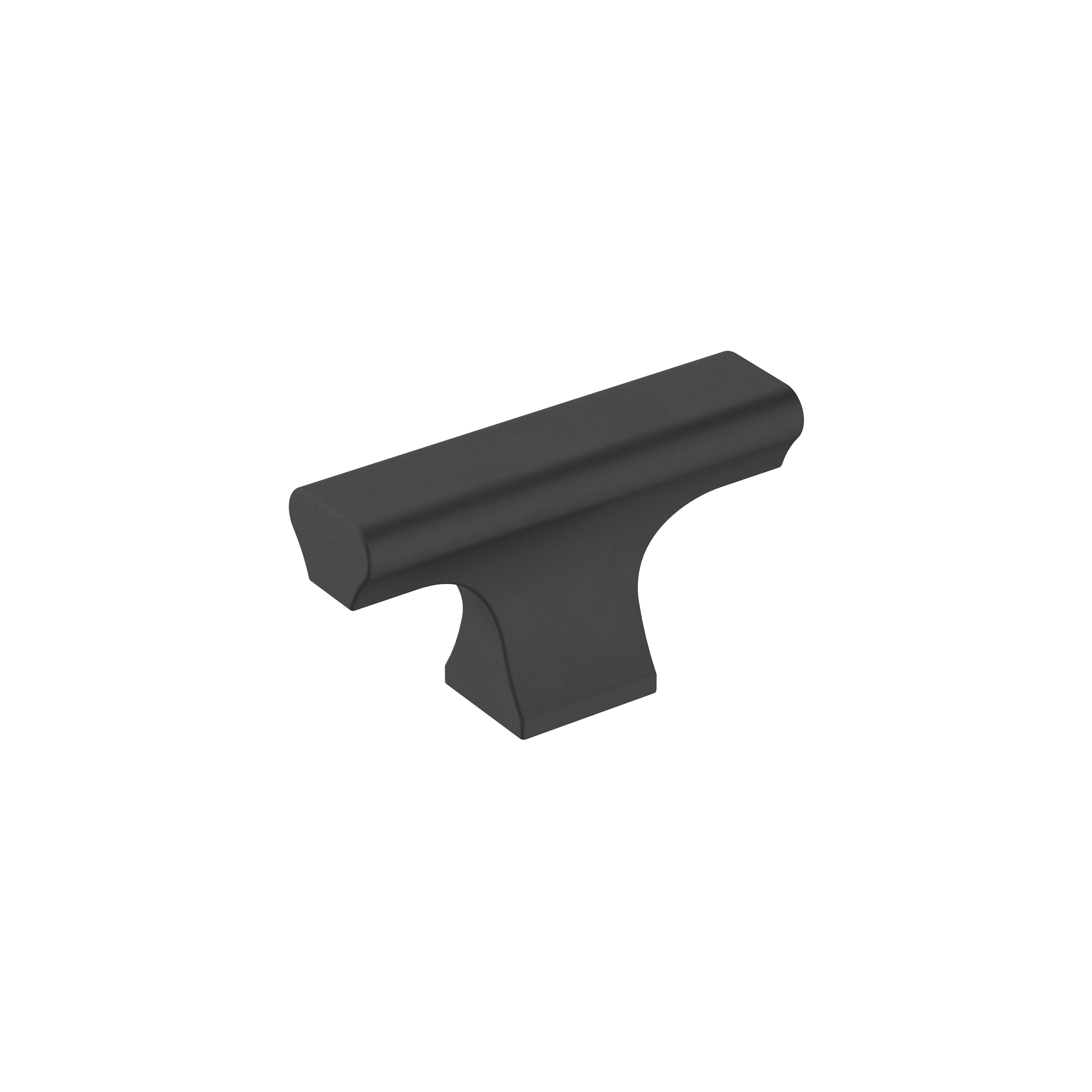 Status 2 inch (51mm) Length Matte Black Cabinet Knob