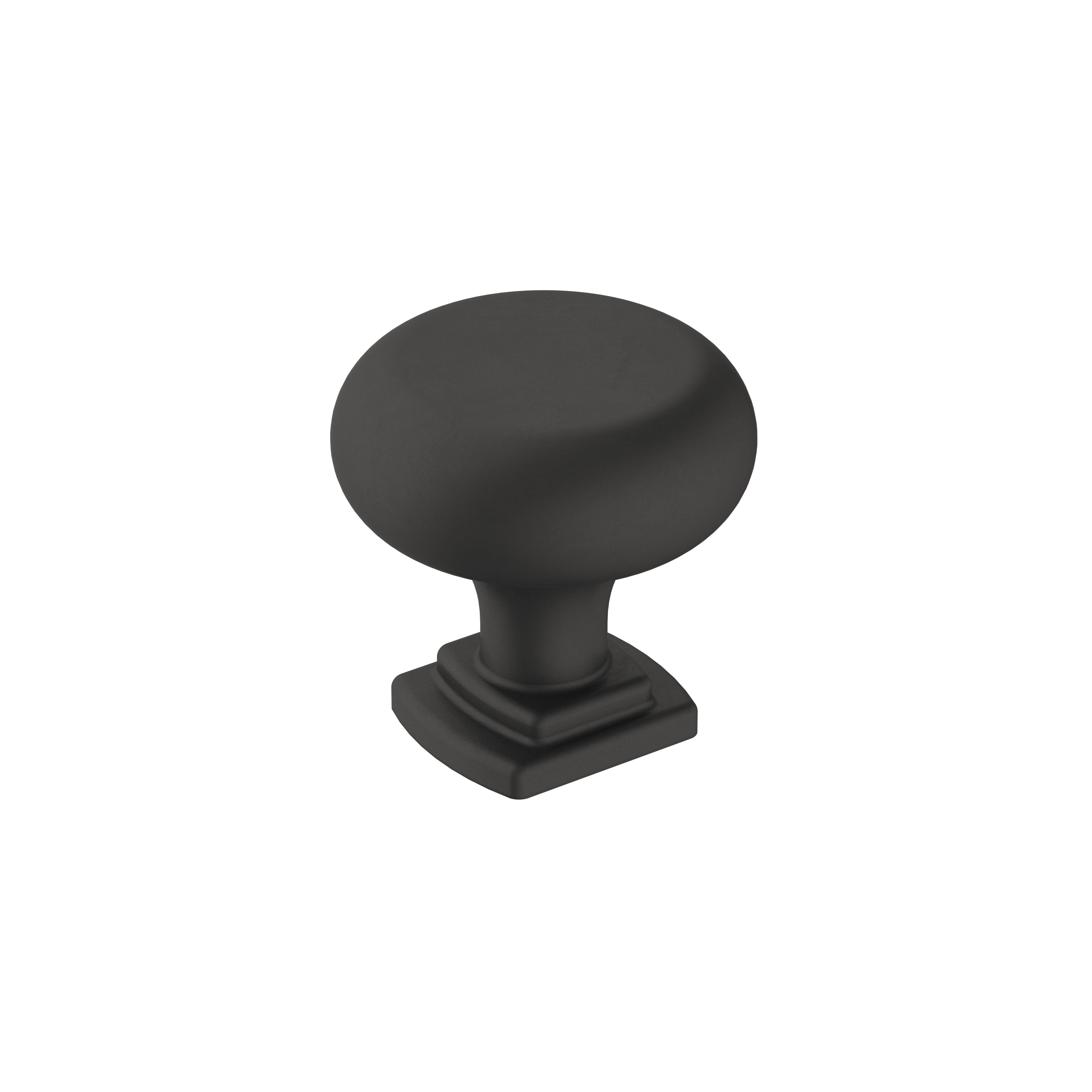 Surpass 1-1/4 inch (32mm) Diameter Matte Black Cabinet Knob