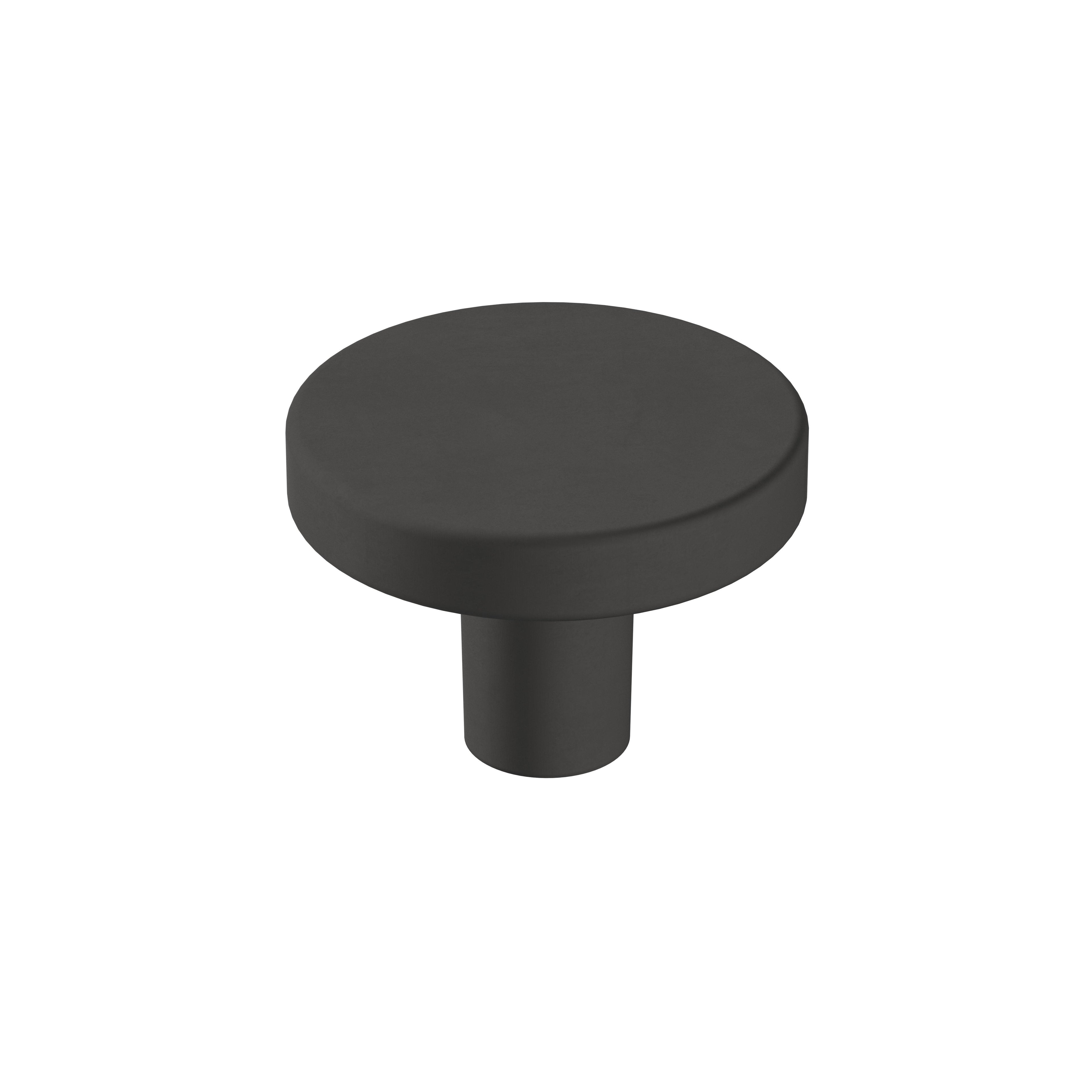 Versa 1-3/8 inch (35mm) Diameter Matte Black Cabinet Knob