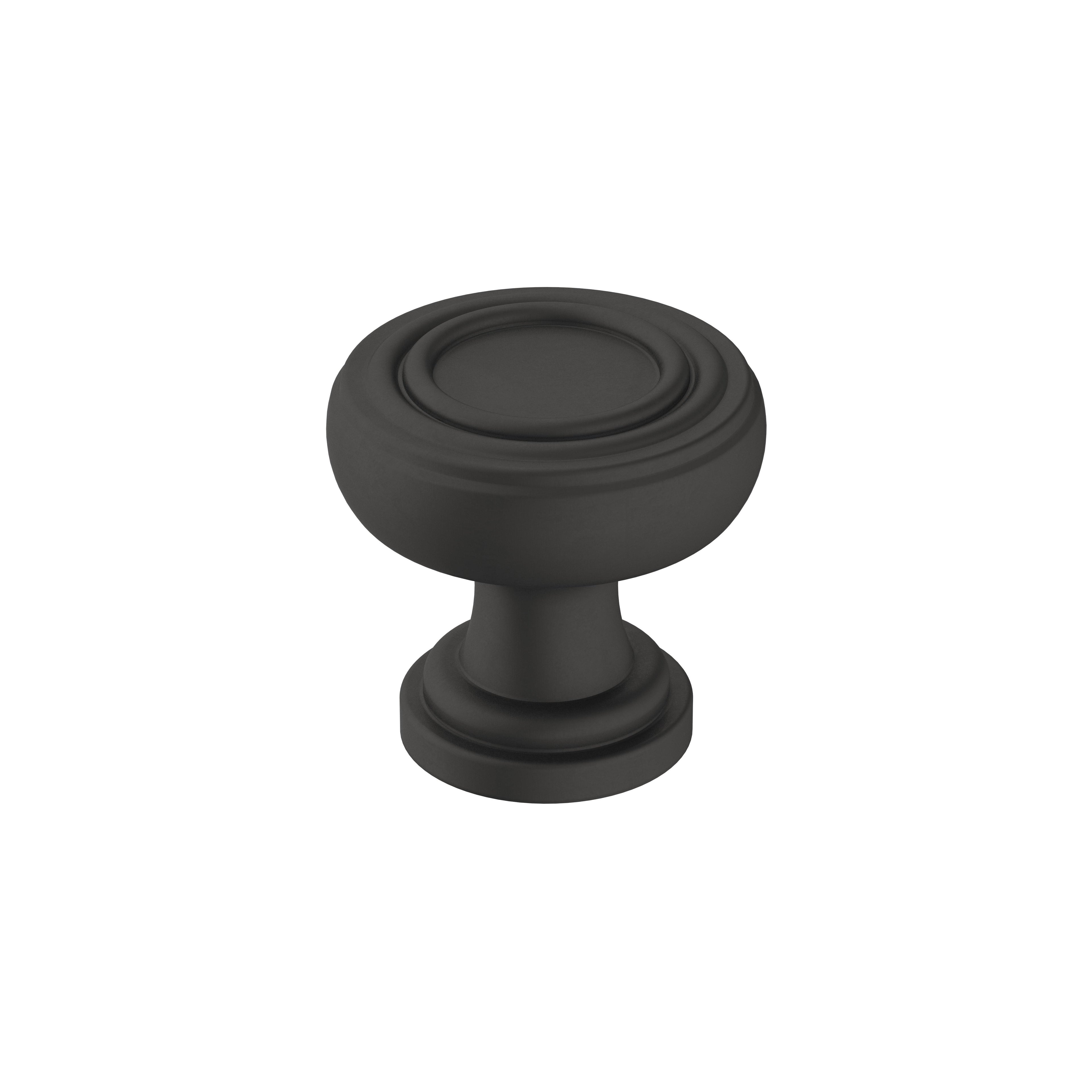 Ville 1-1/8 inch (29mm) Diameter Matte Black Cabinet Knob