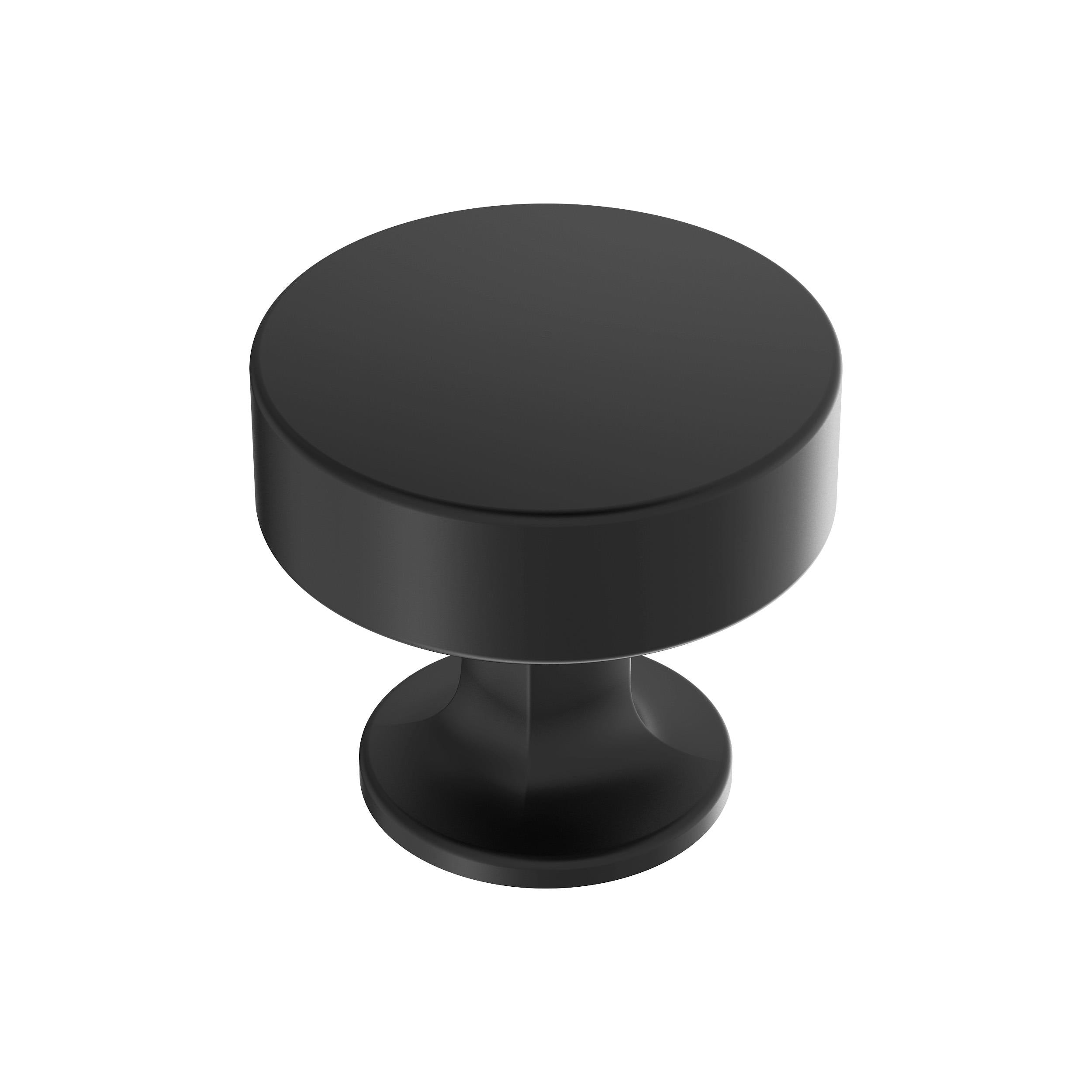 Everett 1-5/16 inch (33mm) Diameter Matte Black Cabinet Knob