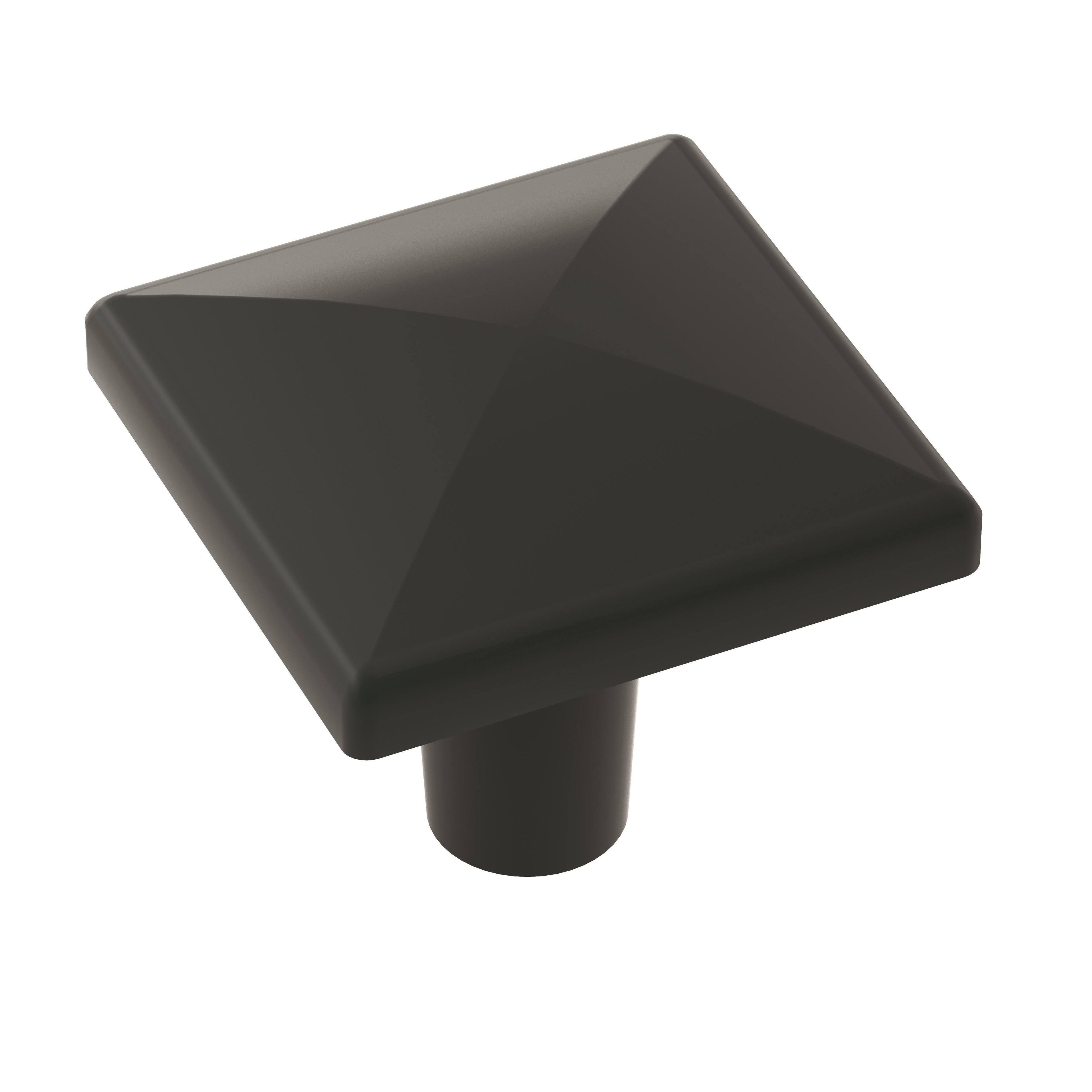 Extensity 1-1/2 inch (38mm) Length Matte Black Cabinet Knob