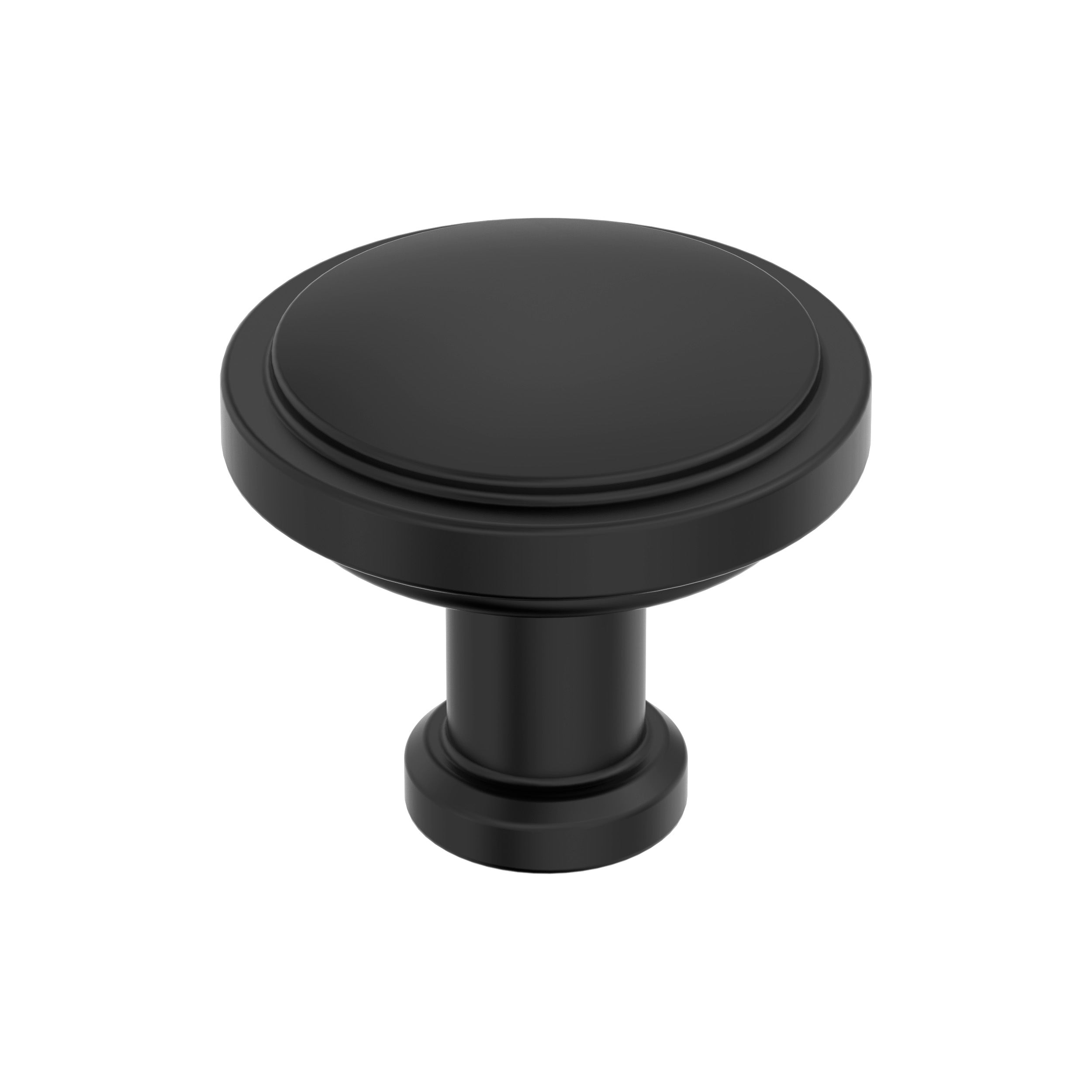 Faircrest 1-1/4 inch (32mm) Diameter Matte Black Cabinet Knob