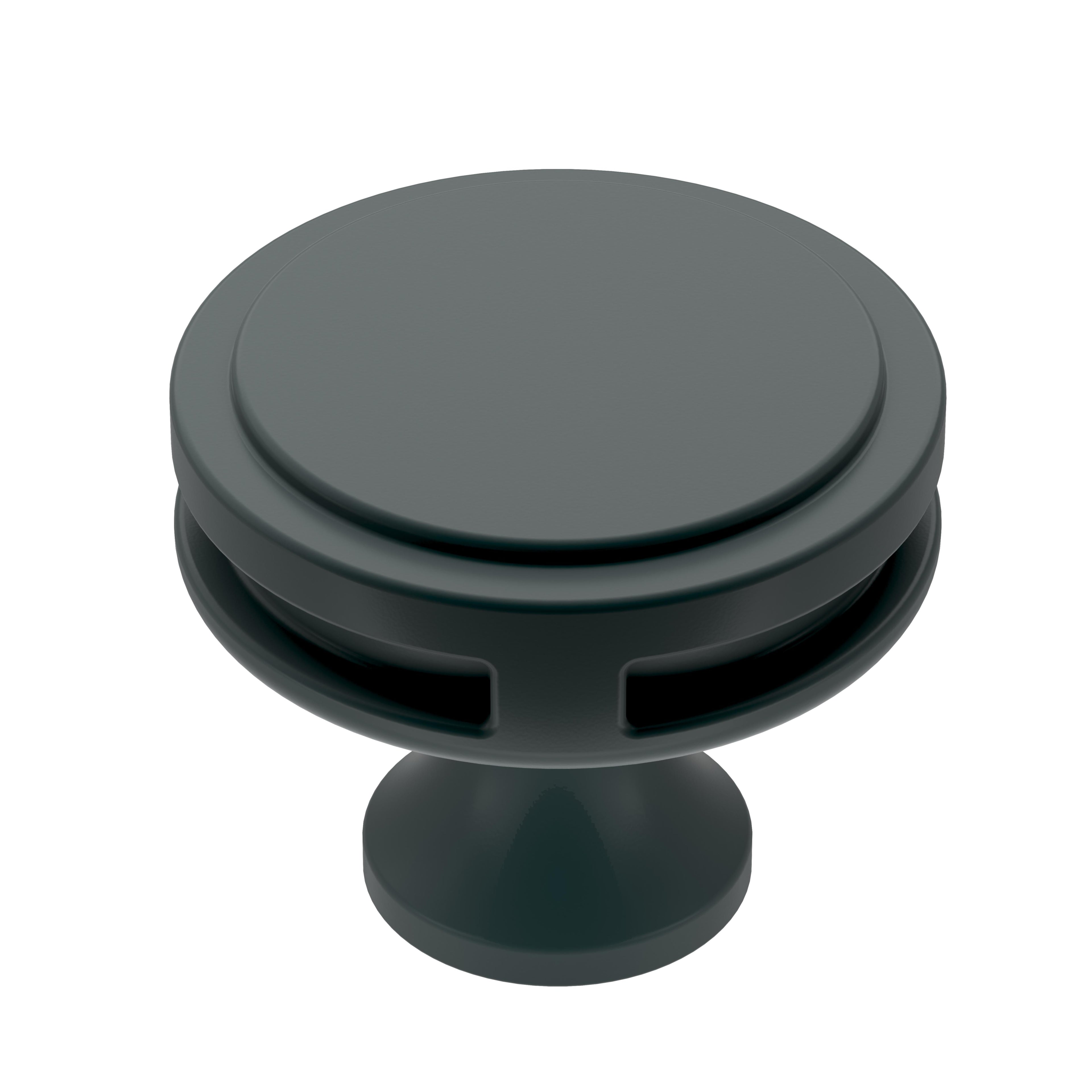 Oberon 1-3/8 inch (35mm) Diameter Matte Black Cabinet Knob