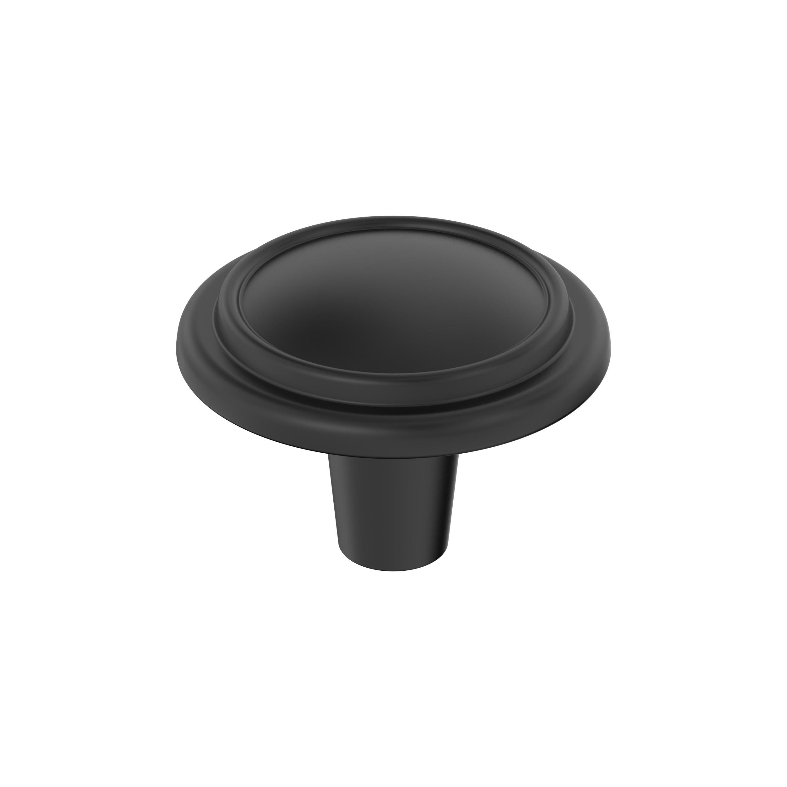 Hatfield 1-1/4 inch (32mm) Diameter Matte Black Cabinet Knob