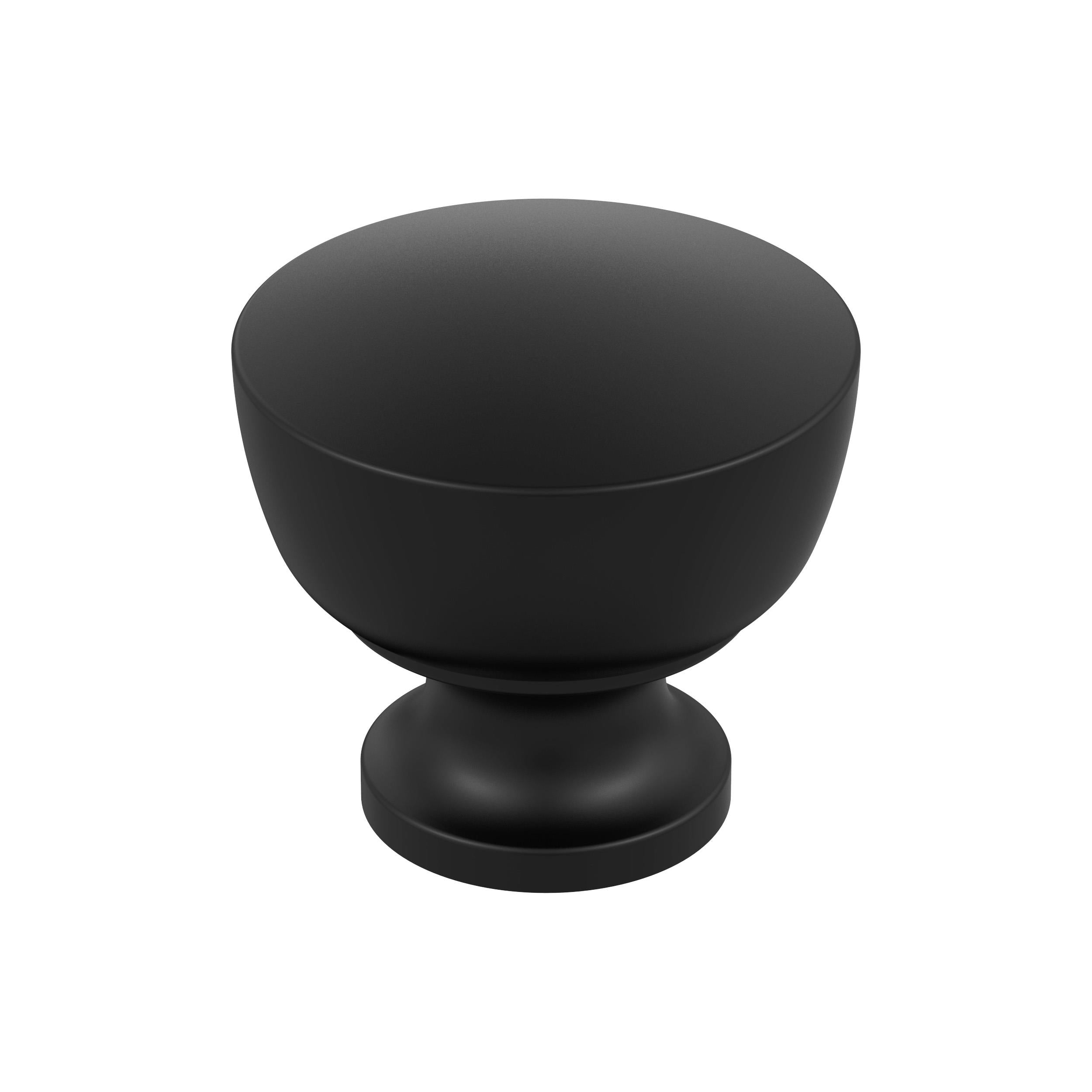Chalice 1-1/4 inch (32mm) Diameter Matte Black Cabinet Knob