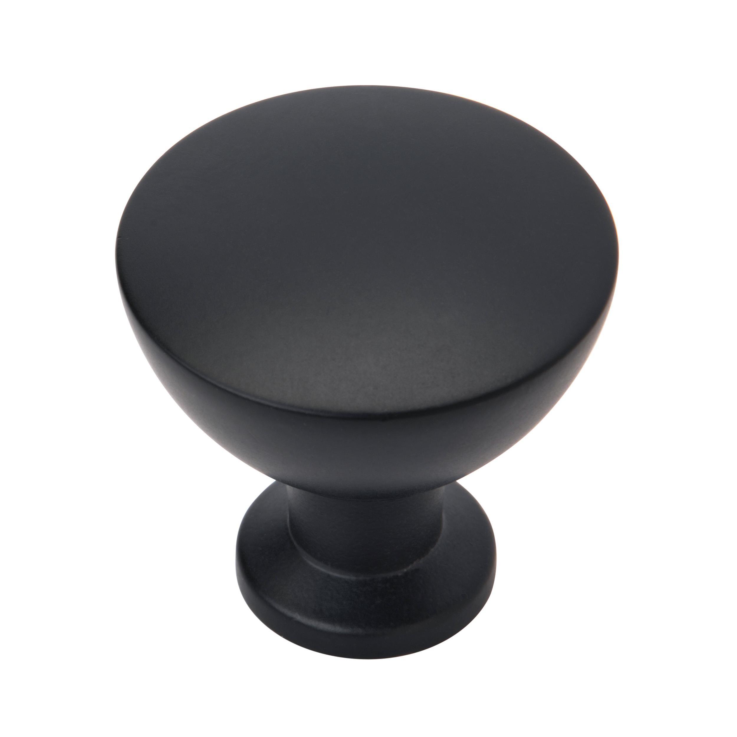 Grail 1-1/4 inch (32mm) Diameter Matte Black Cabinet Knob