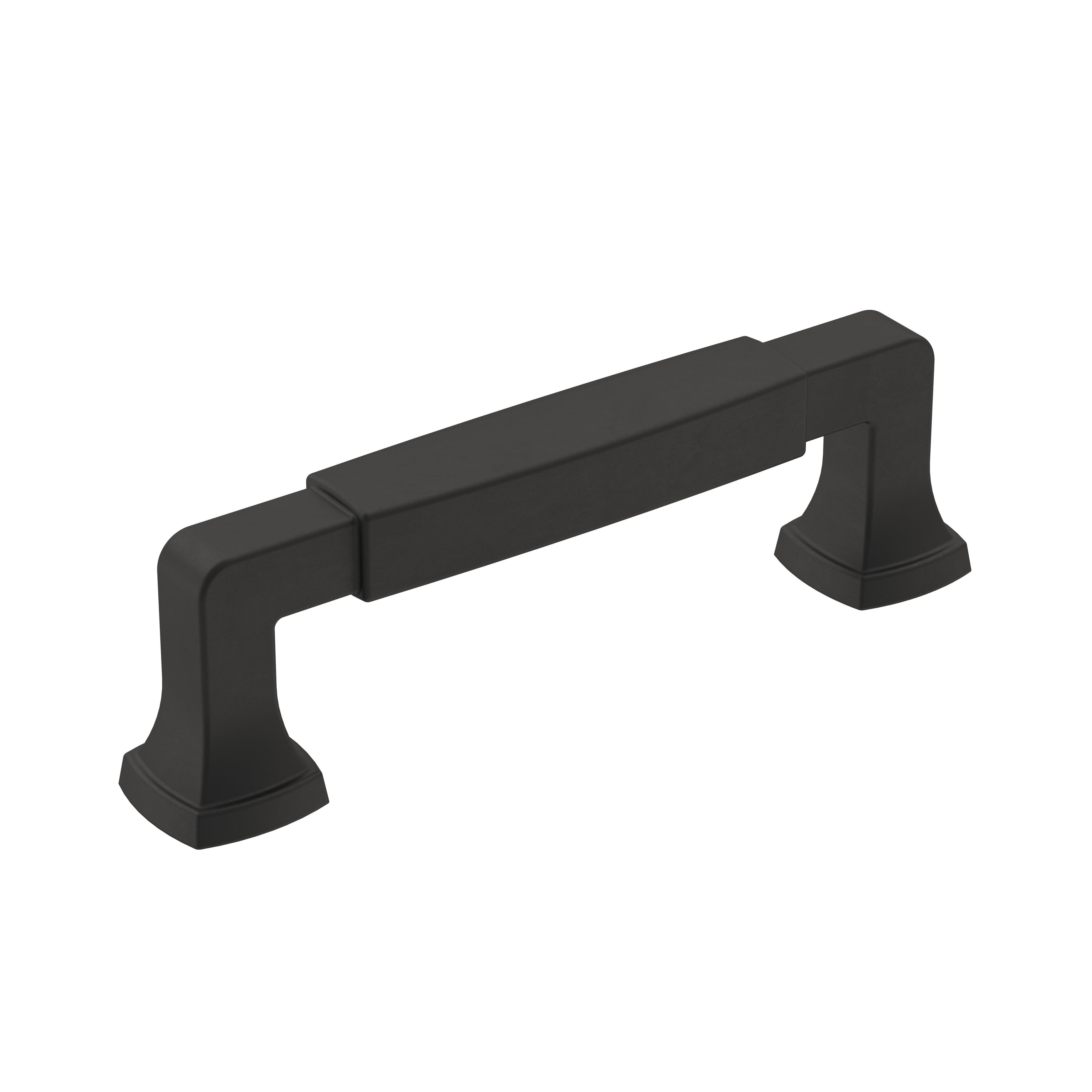 Stature 3-3/4 inch (96mm) Center-to-Center Matte Black Cabinet Pull