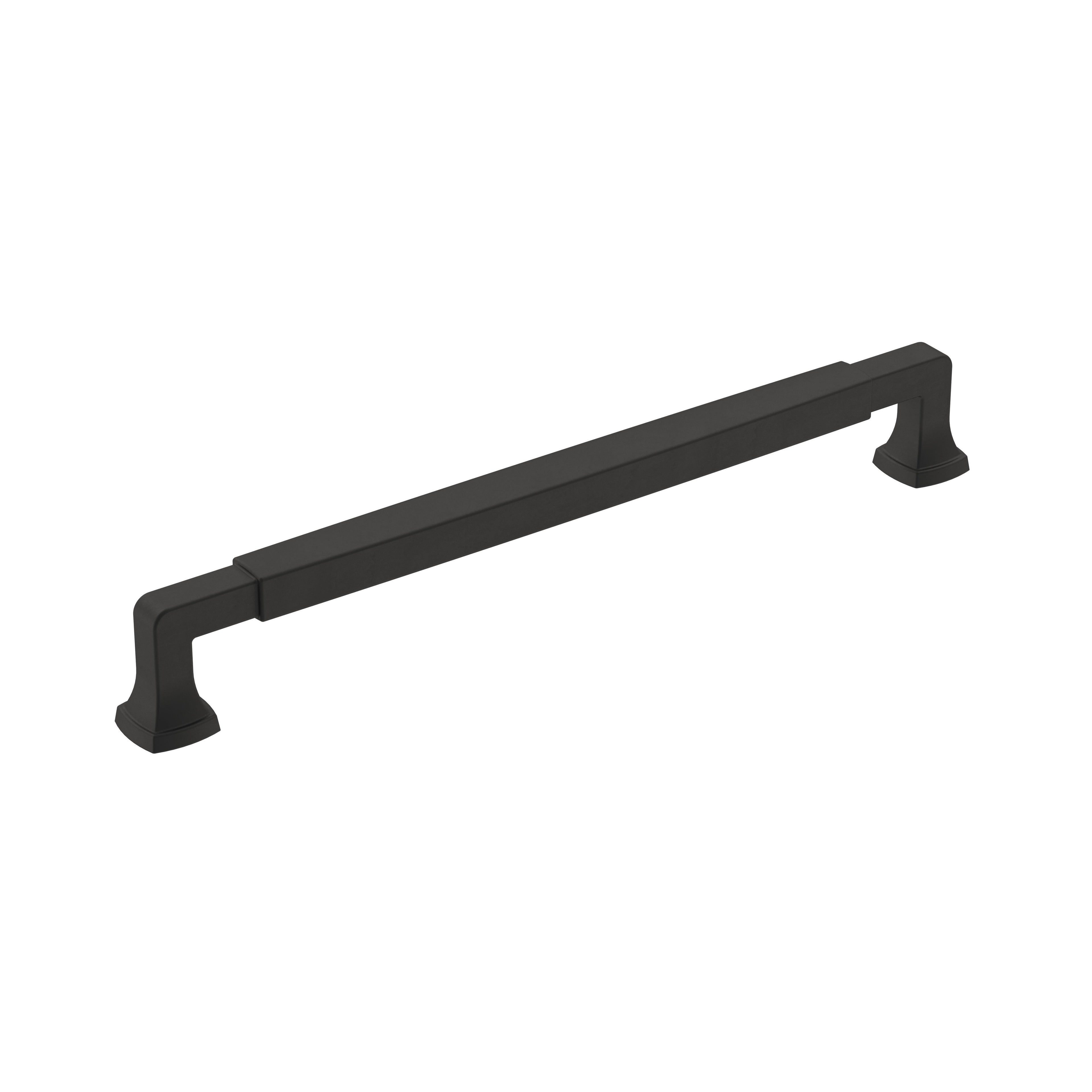 Stature 8-13/16 inch (224mm) Center-to-Center Matte Black Cabinet Pull