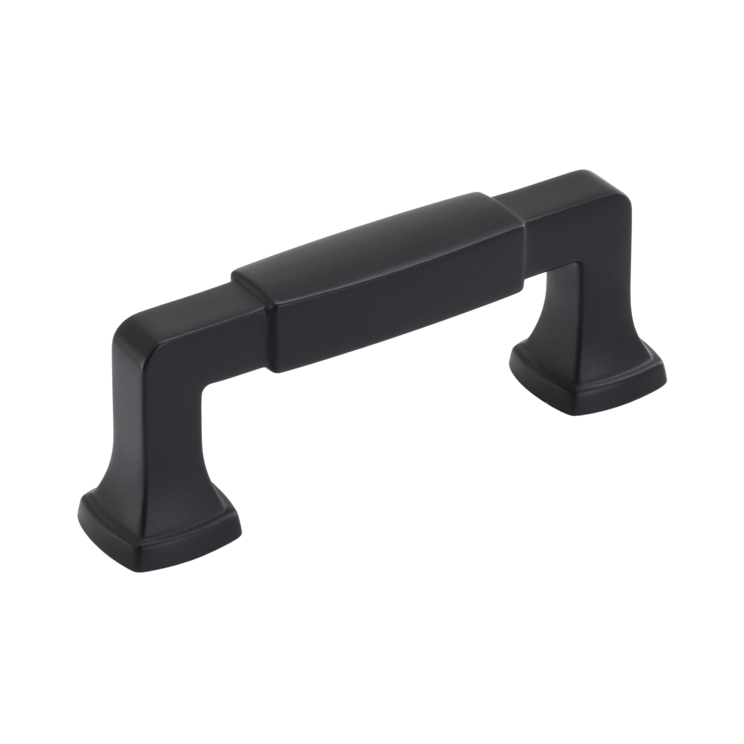 Stature 3 inch (76mm) Center-to-Center Matte Black Cabinet Pull