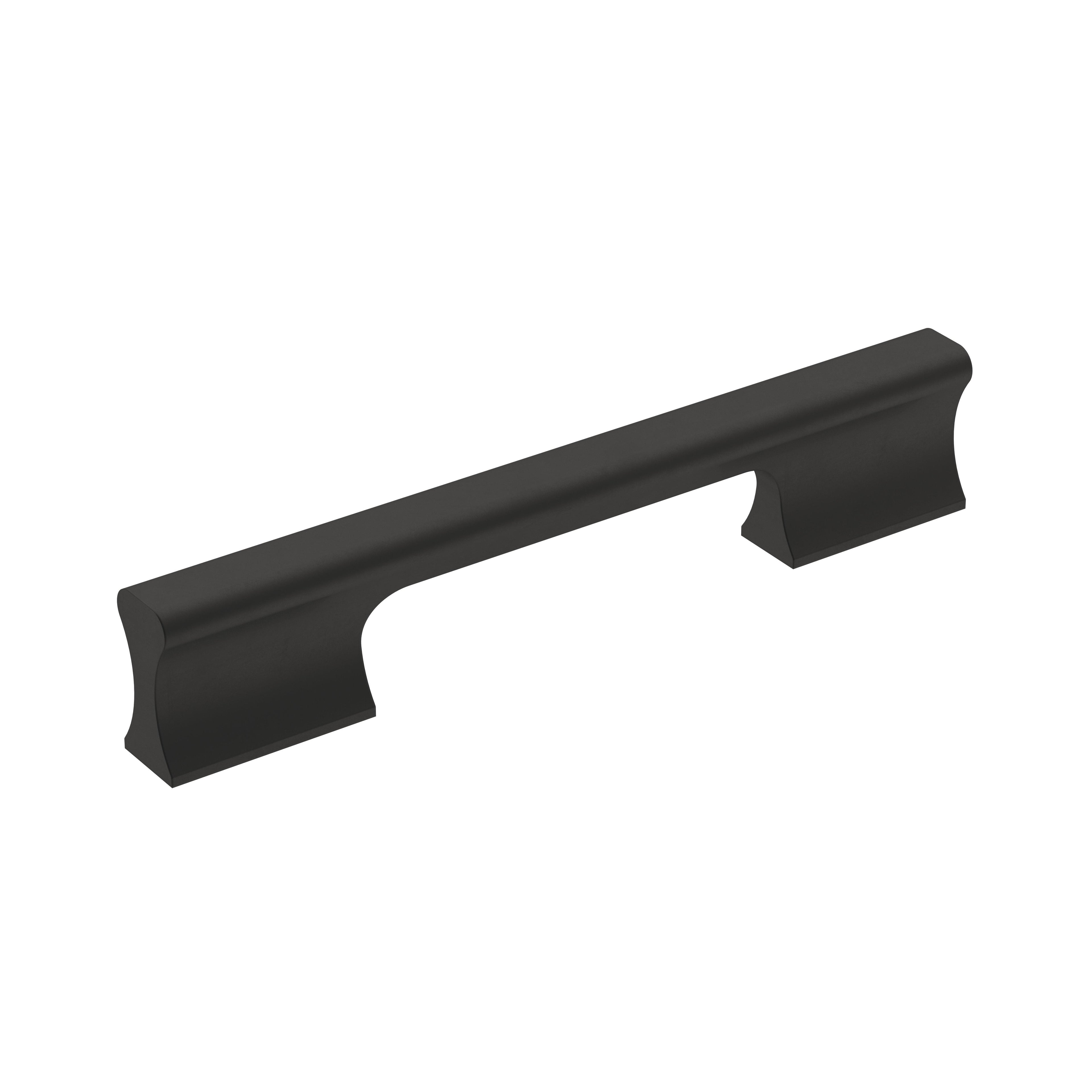 Status 5-1/16 inch (128mm) Center-to-Center Matte Black Cabinet Pull