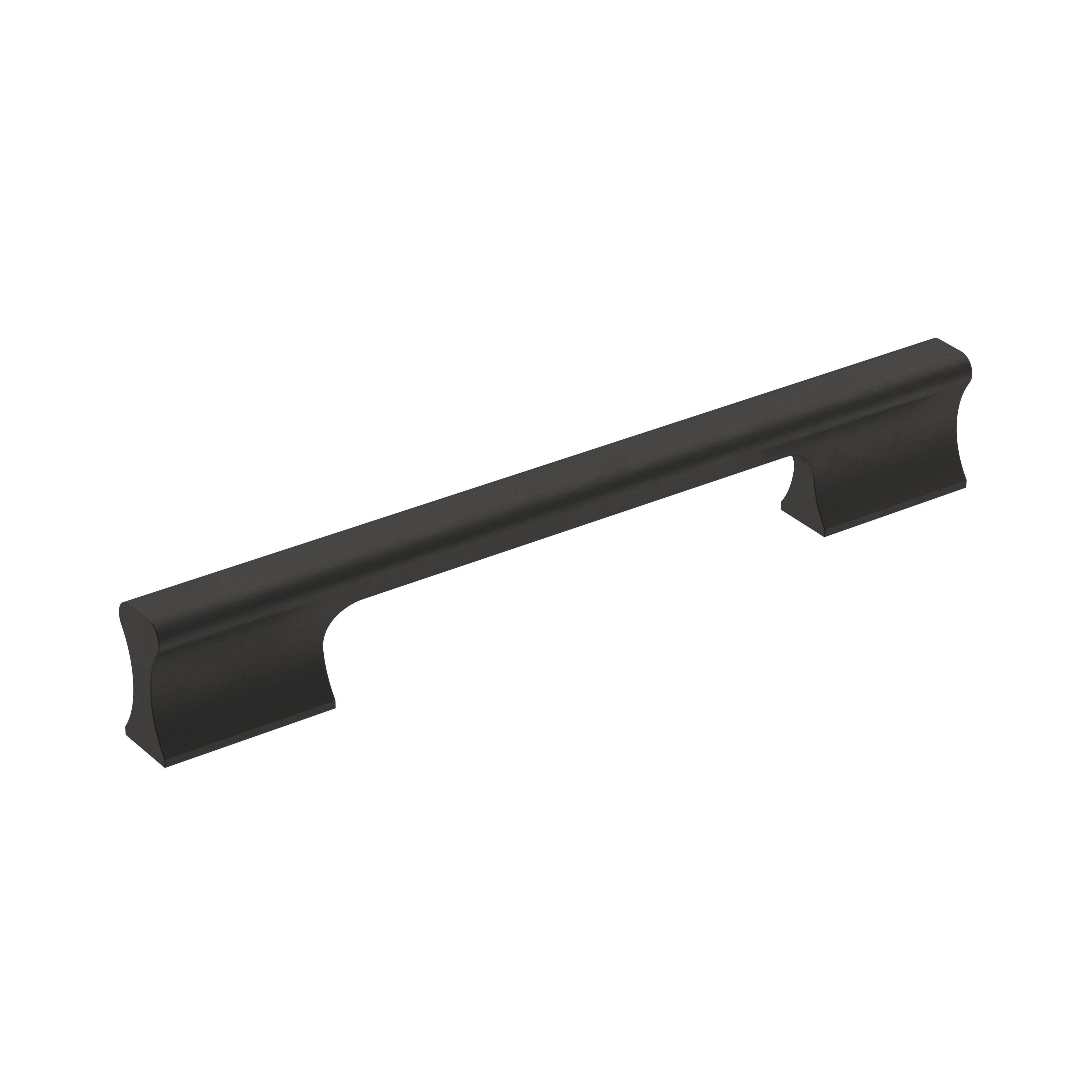 Status 6-5/16 inch (160mm) Center-to-Center Matte Black Cabinet Pull