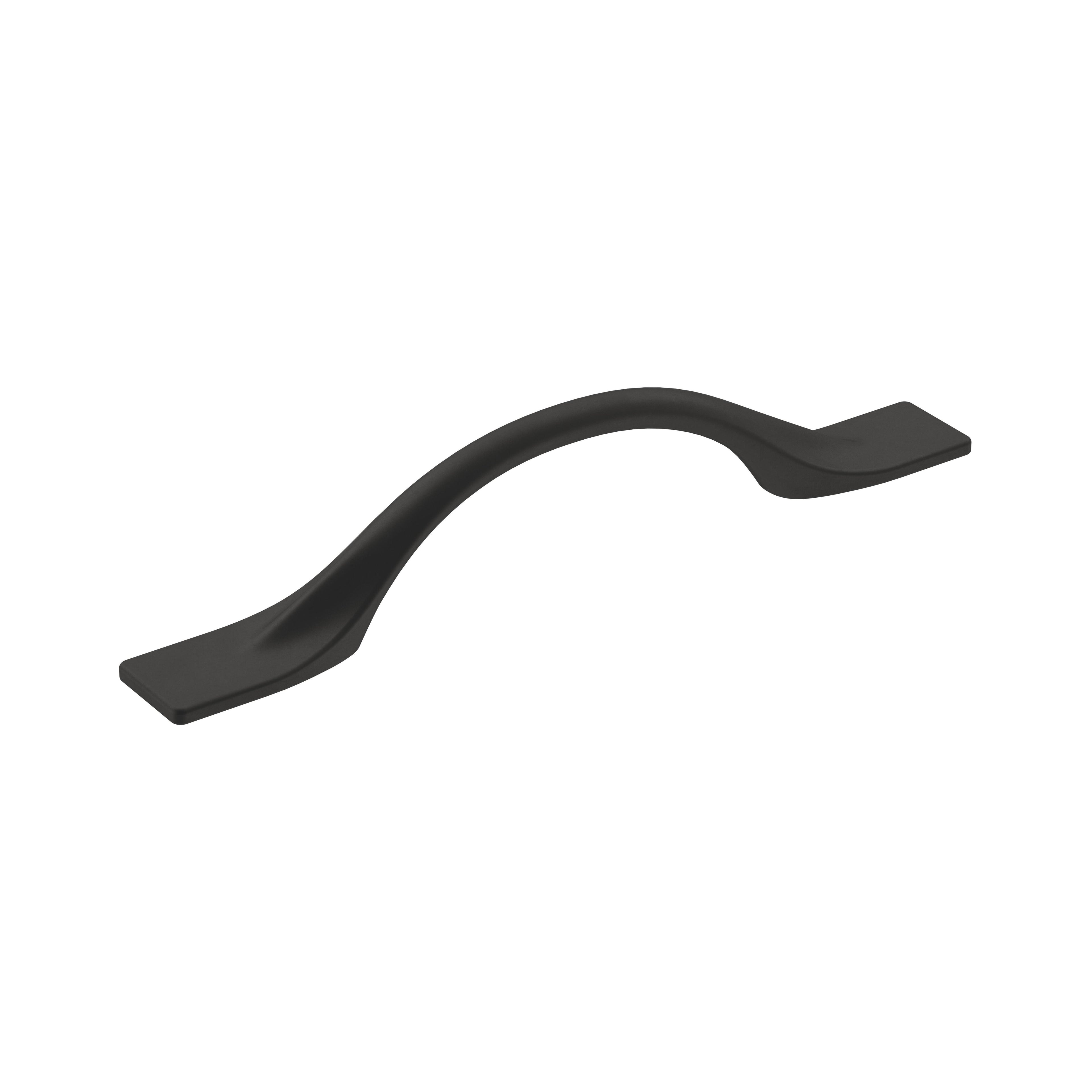 Uprise 3-3/4 inch (96mm) Center-to-Center Matte Black Cabinet Pull