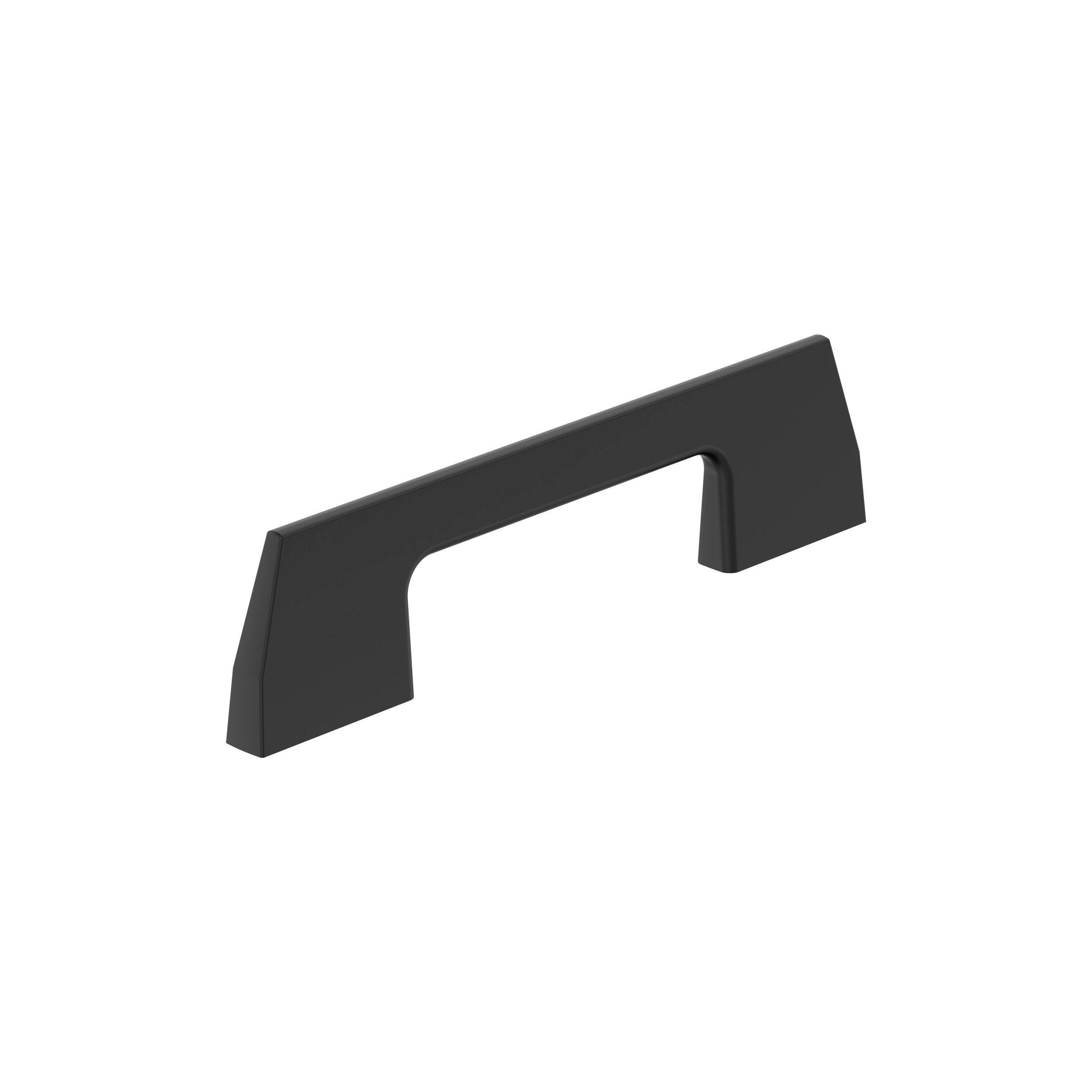 Angle 3 inch (76mm) Center-to-Center Matte Black Cabinet Pull