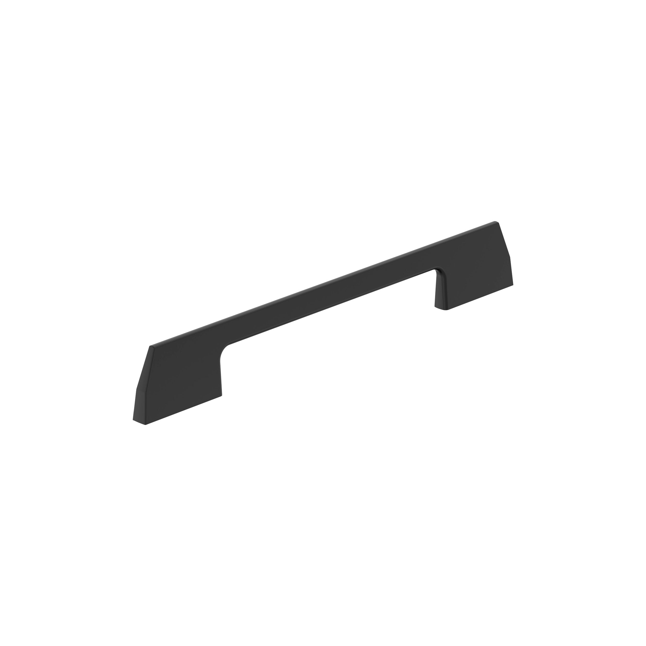 Angle 6-5/16 inch (160mm) Center-to-Center Matte Black Cabinet Pull