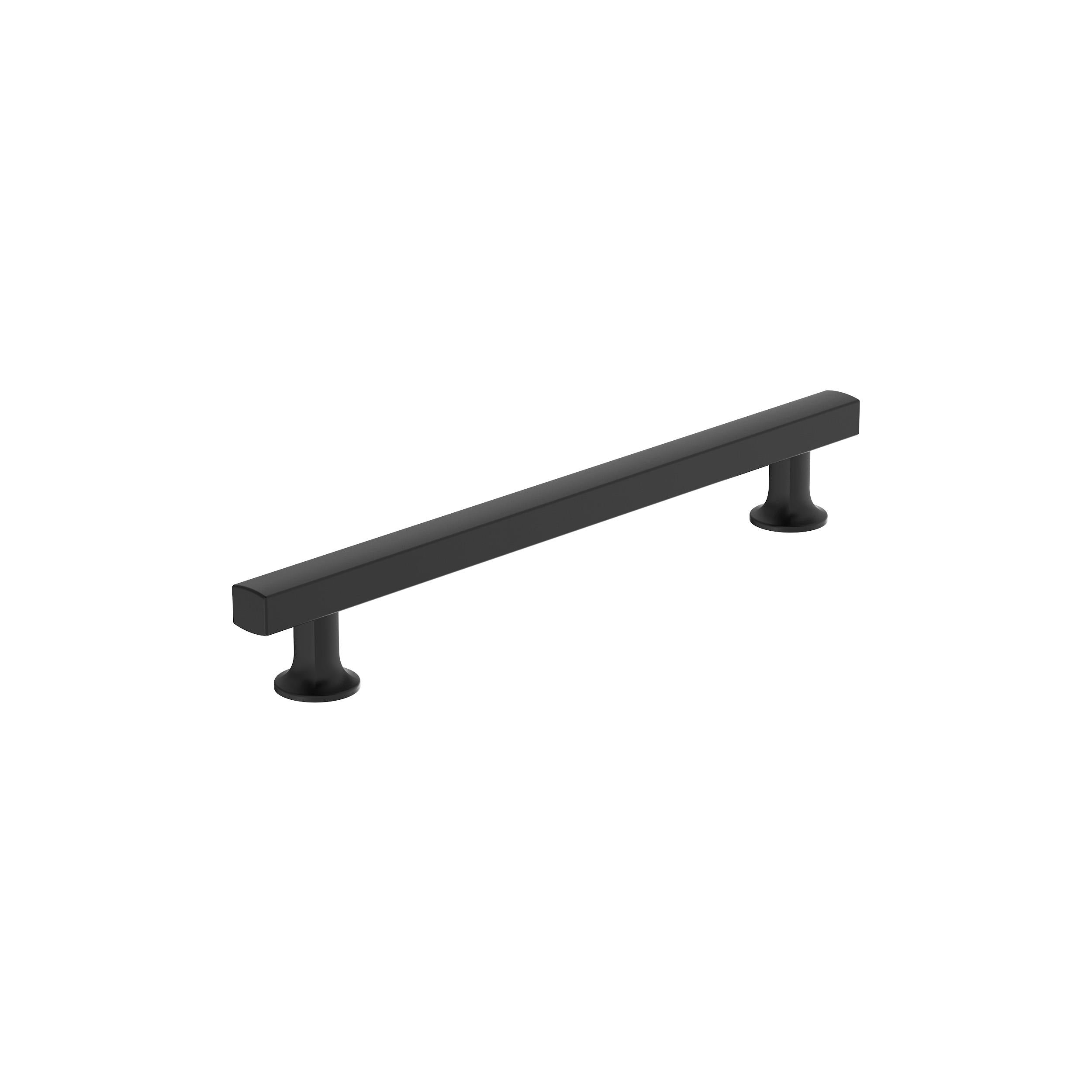 Everett 7-9/16 inch (192mm) Center-to-Center Matte Black Cabinet Pull