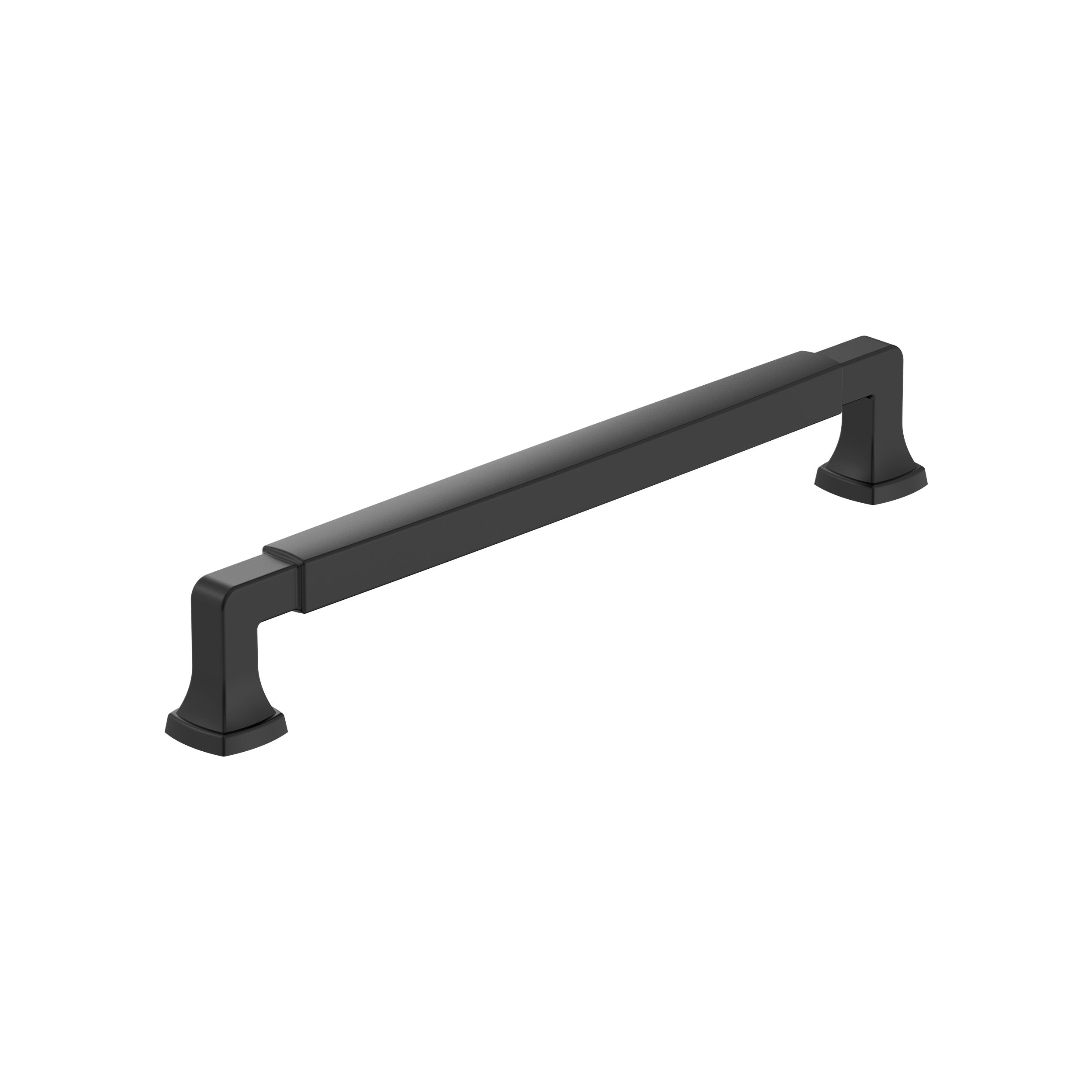 Stature 7-9/16 inch (192mm) Center-to-Center Matte Black Cabinet Pull