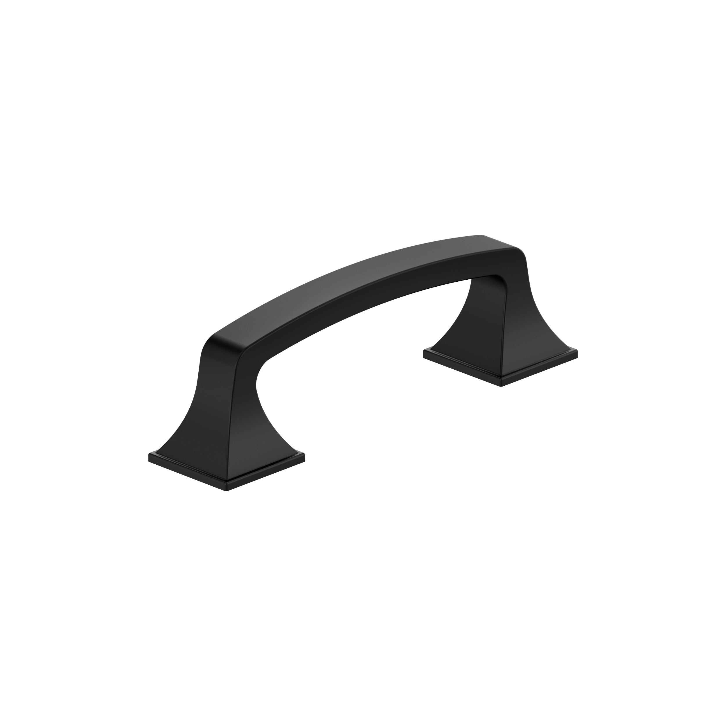 Ville 3 inch (76mm) Center-to-Center Matte Black Cabinet Pull