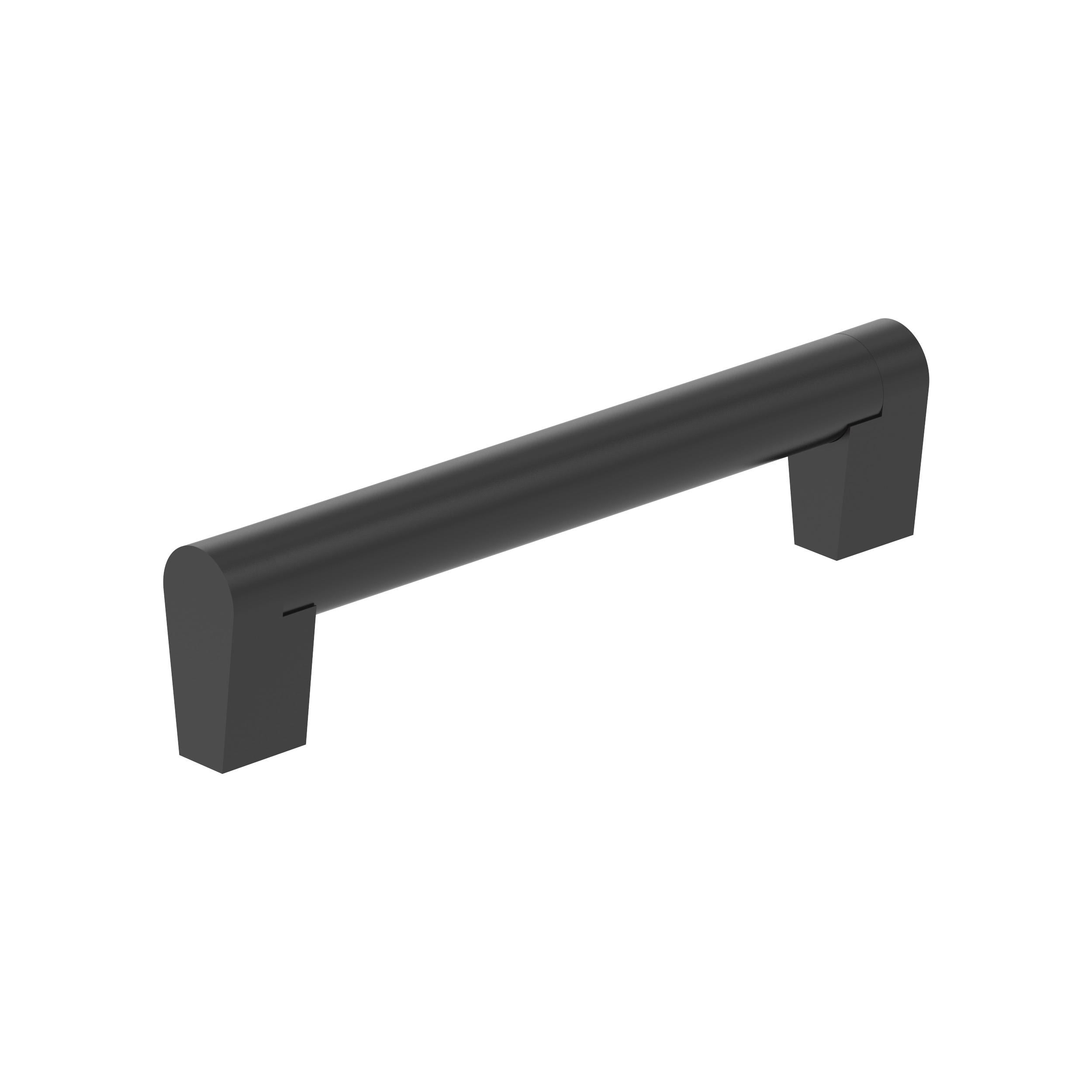 Composite 5-1/16 inch (128mm) Center-to-Center Matte Black Cabinet Pull