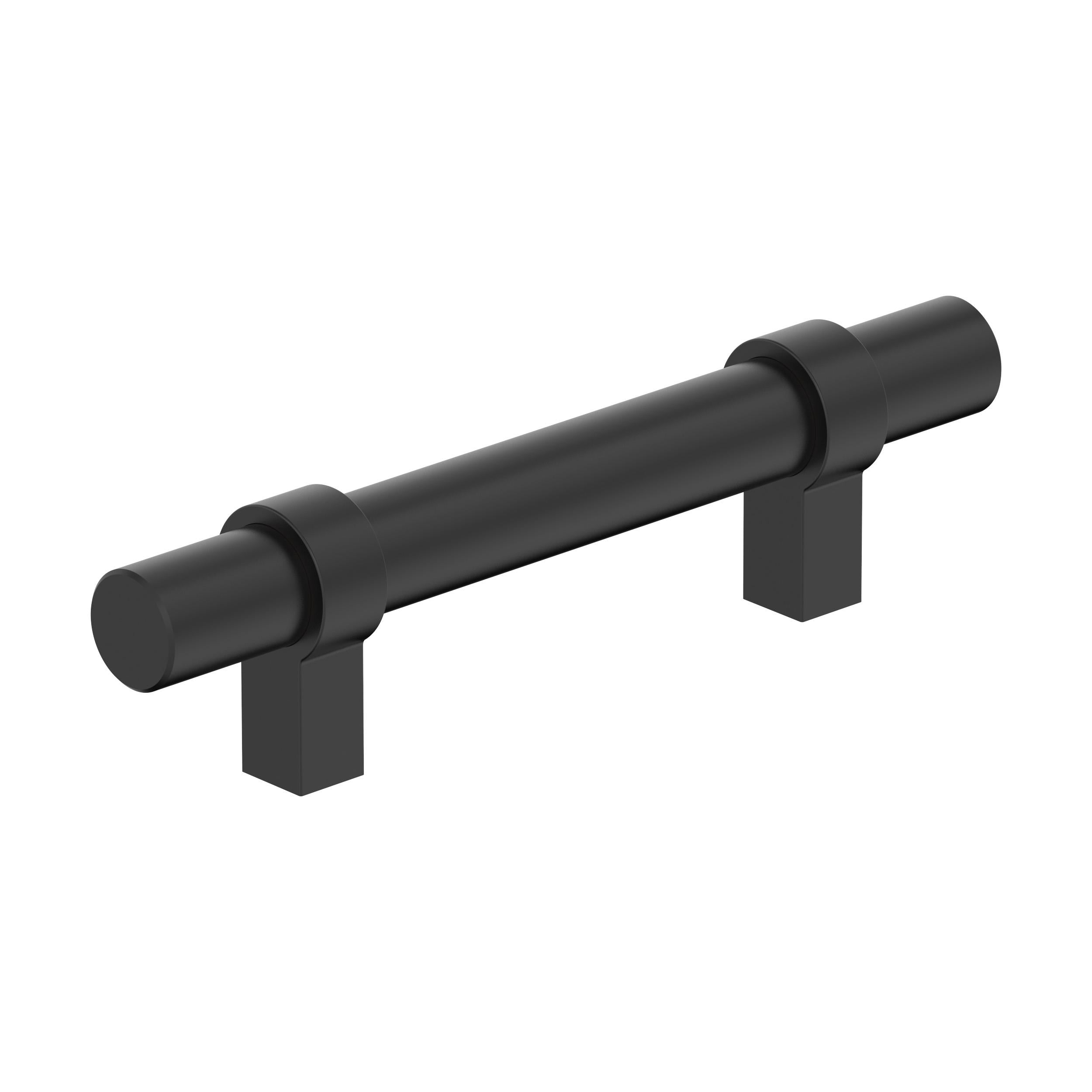 Central 3 inch (76mm) Center-to-Center Matte Black Cabinet Pull