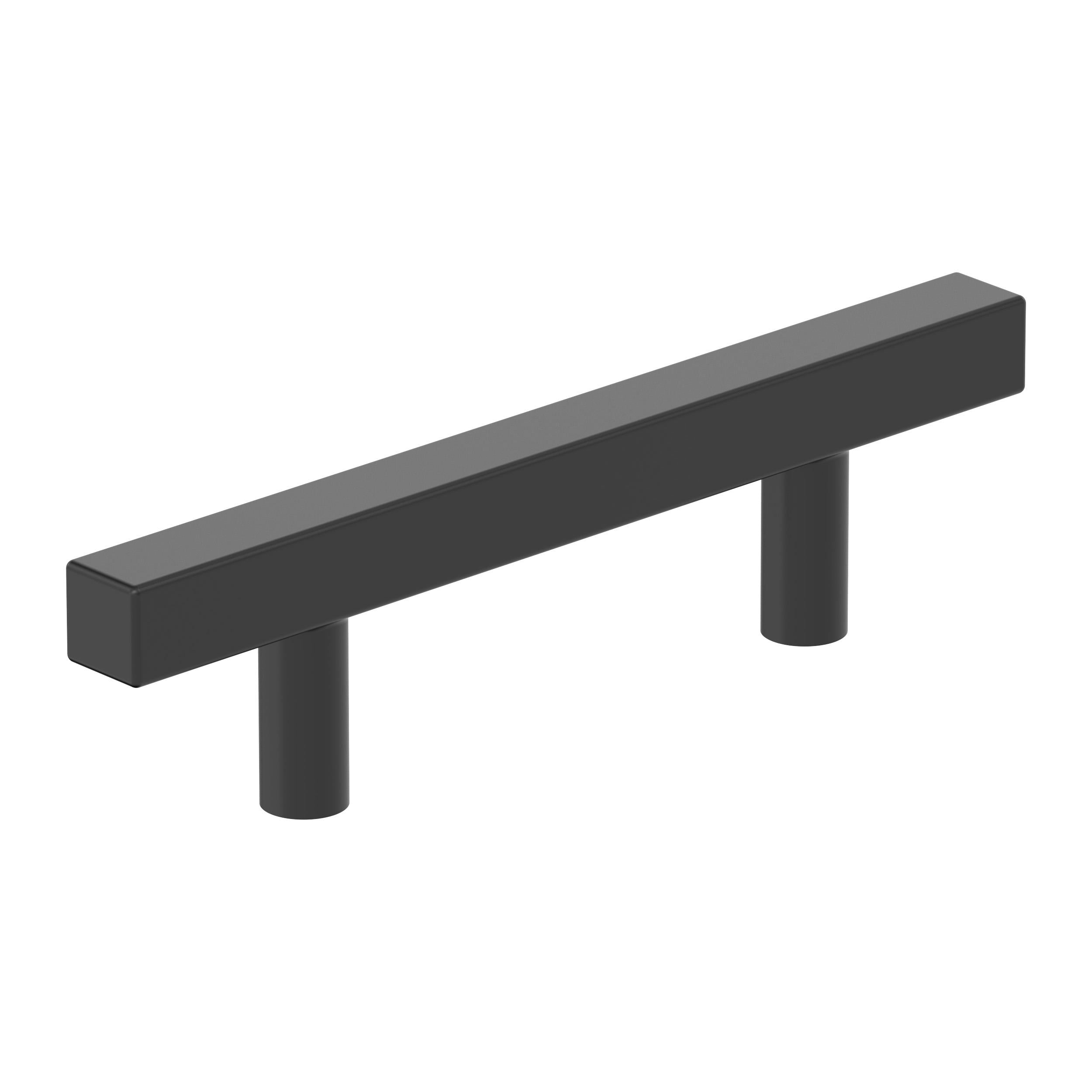 Bar Pulls Square 3 inch (76mm) Center-to-Center Matte Black Cabinet Pull