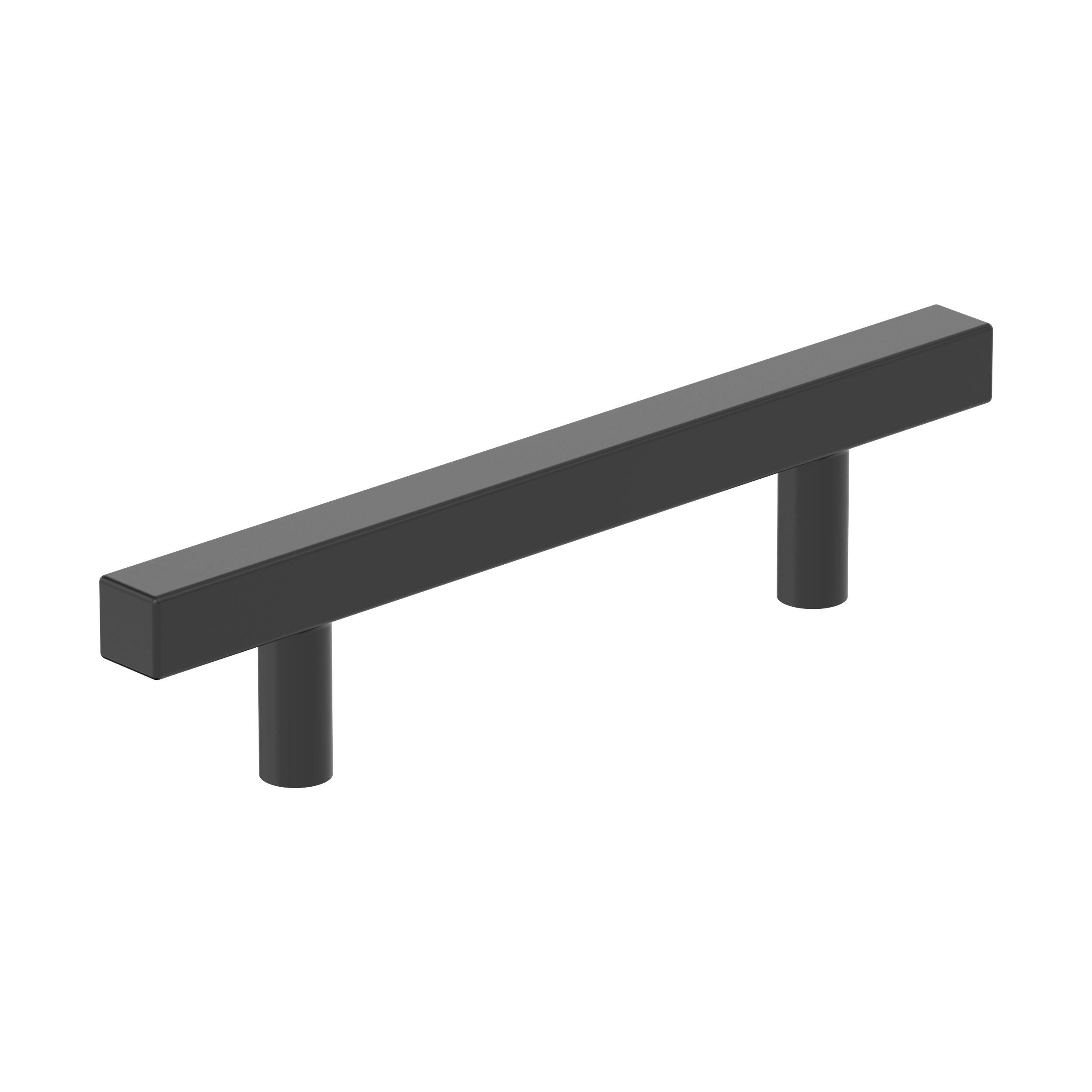 Bar Pulls Square 3-3/4 inch (96mm) Center-to-Center Matte Black Cabinet Pull