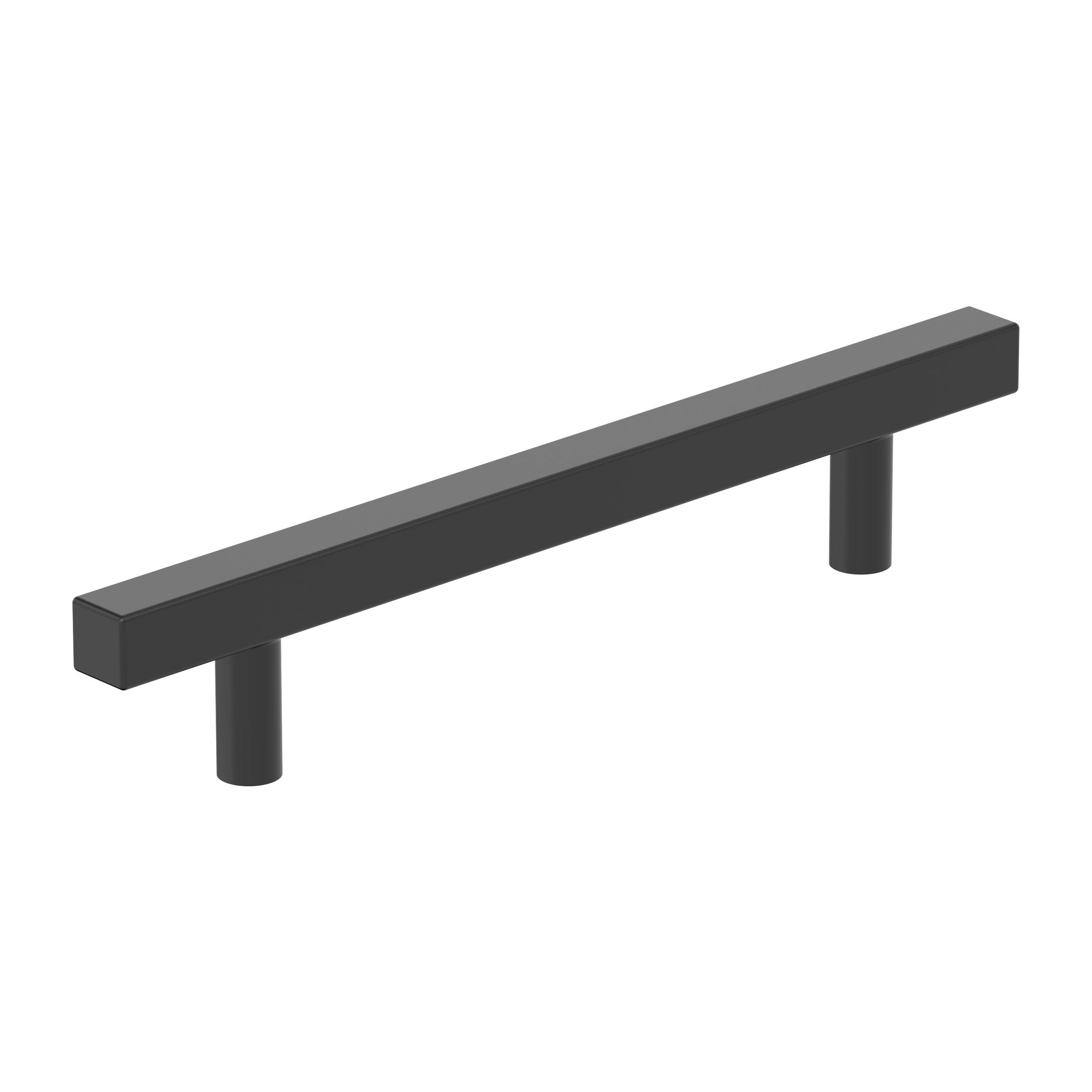 Bar Pulls Square 5-1/16 inch (128mm) Center-to-Center Matte Black Cabinet Pull