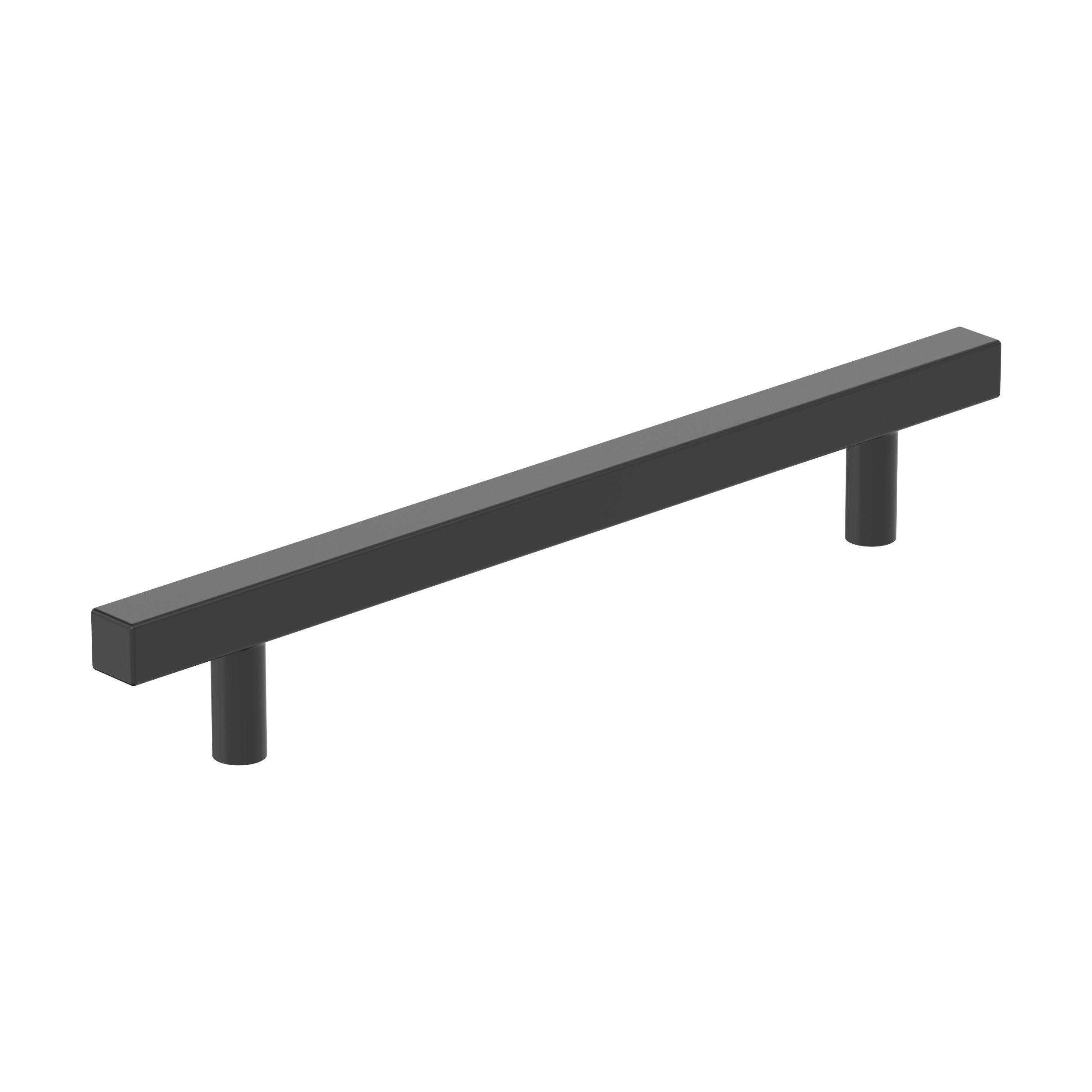 Bar Pulls Square 6-5/16 inch (160mm) Center-to-Center Matte Black Cabinet Pull