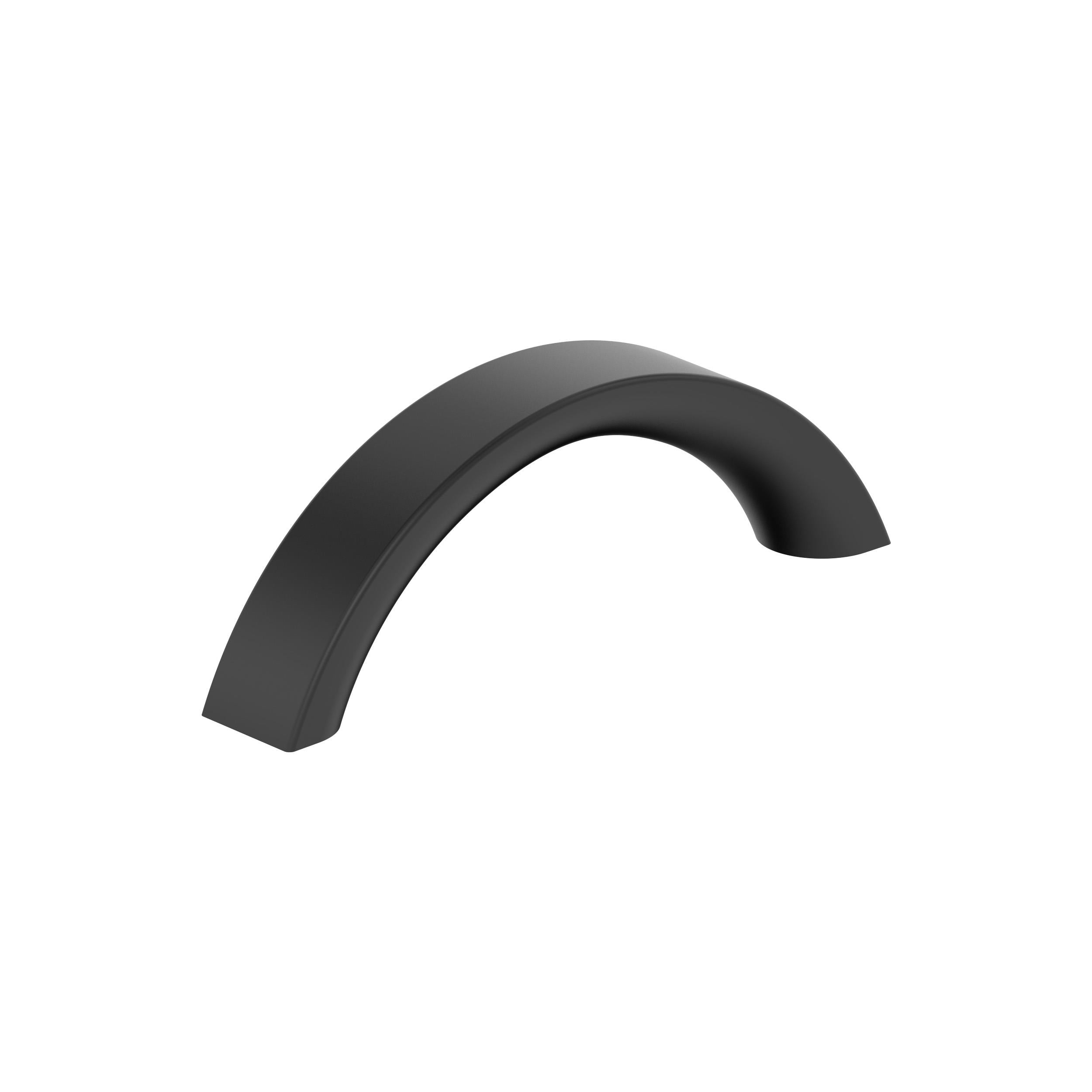 Parabolic 3 inch (76mm) Center-to-Center Matte Black Cabinet Pull