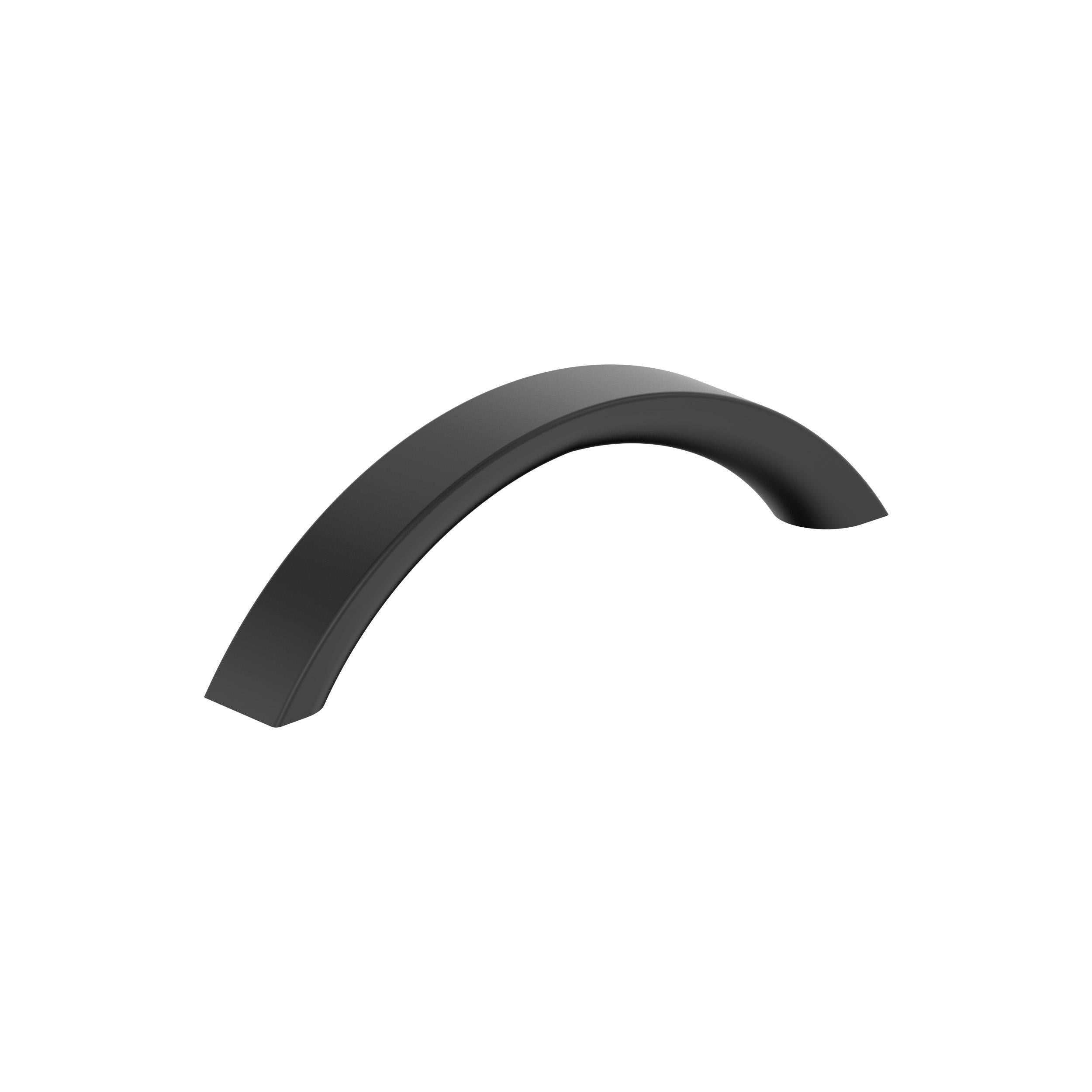 Parabolic 3-3/4 inch (96mm) Center-to-Center Matte Black Cabinet Pull