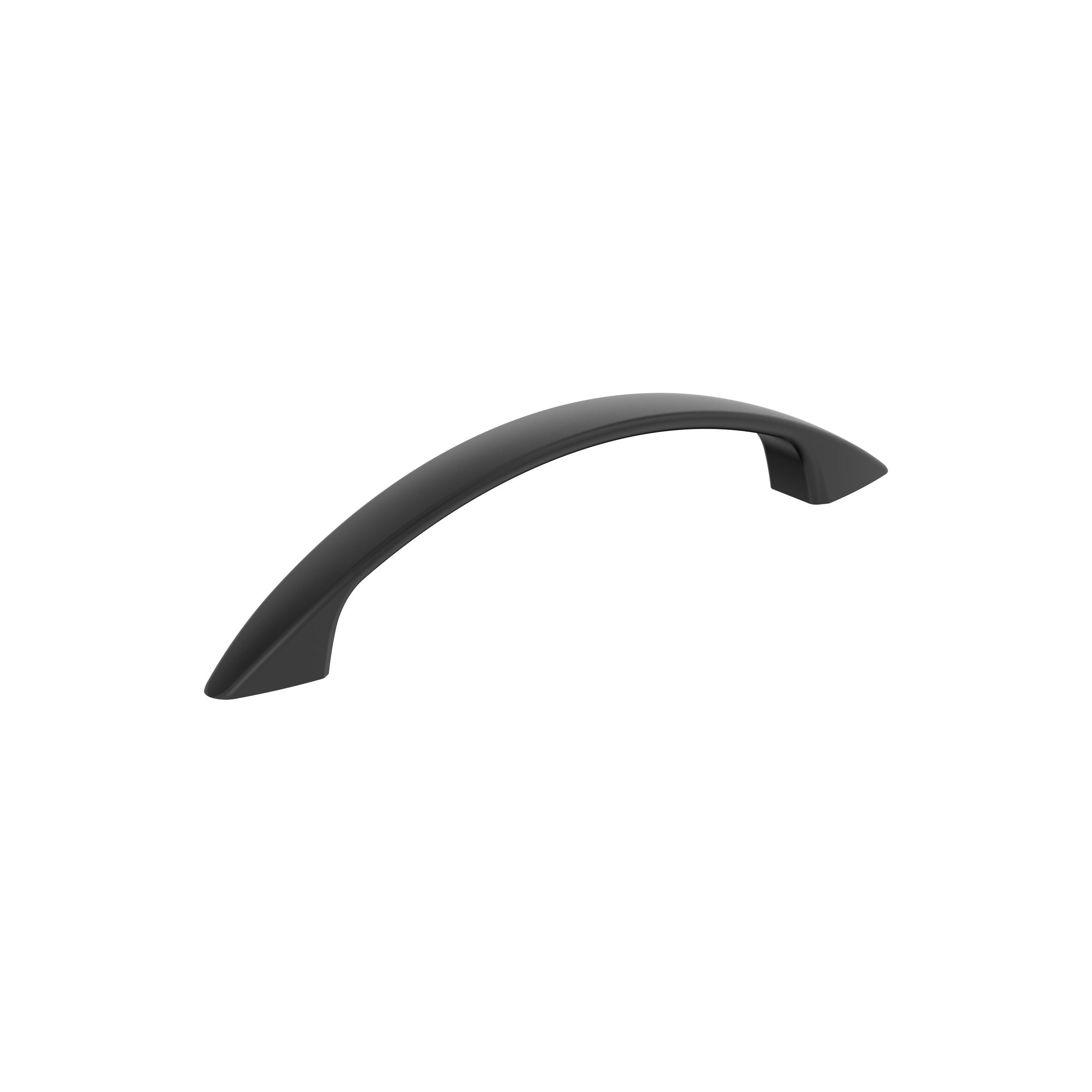 Arc 3-3/4 inch (96mm) Center-to-Center Matte Black Cabinet Pull