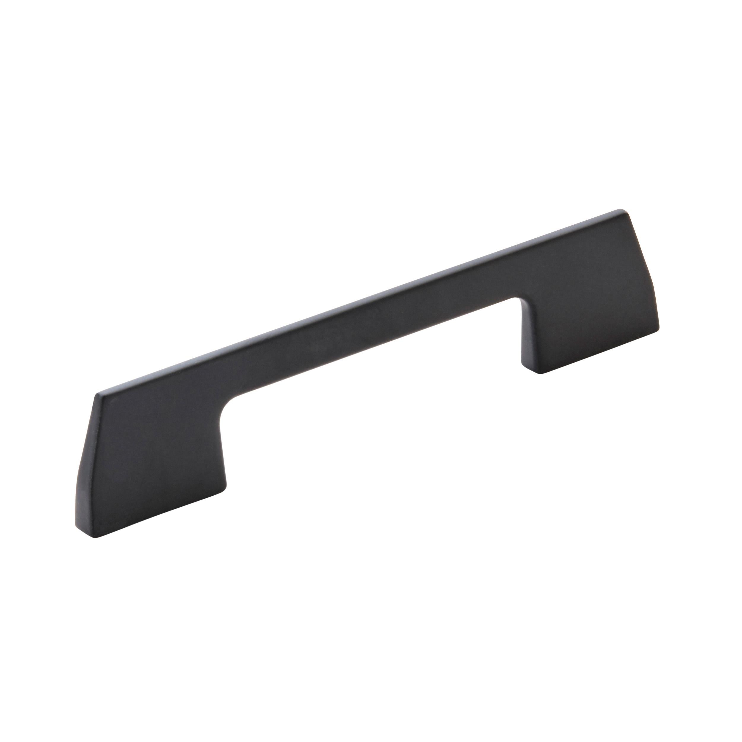 Angle 3-3/4 inch (96mm) Center-to-Center Matte Black Cabinet Pull