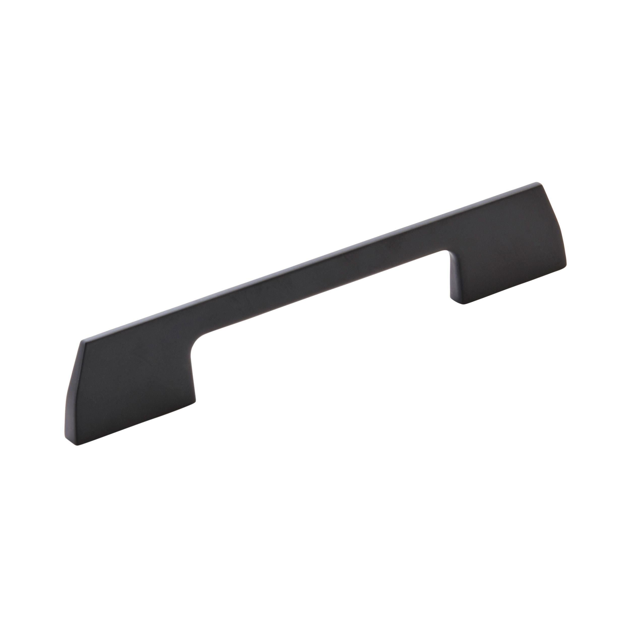 Angle 5-1/16 inch (128mm) Center-to-Center Matte Black Cabinet Pull